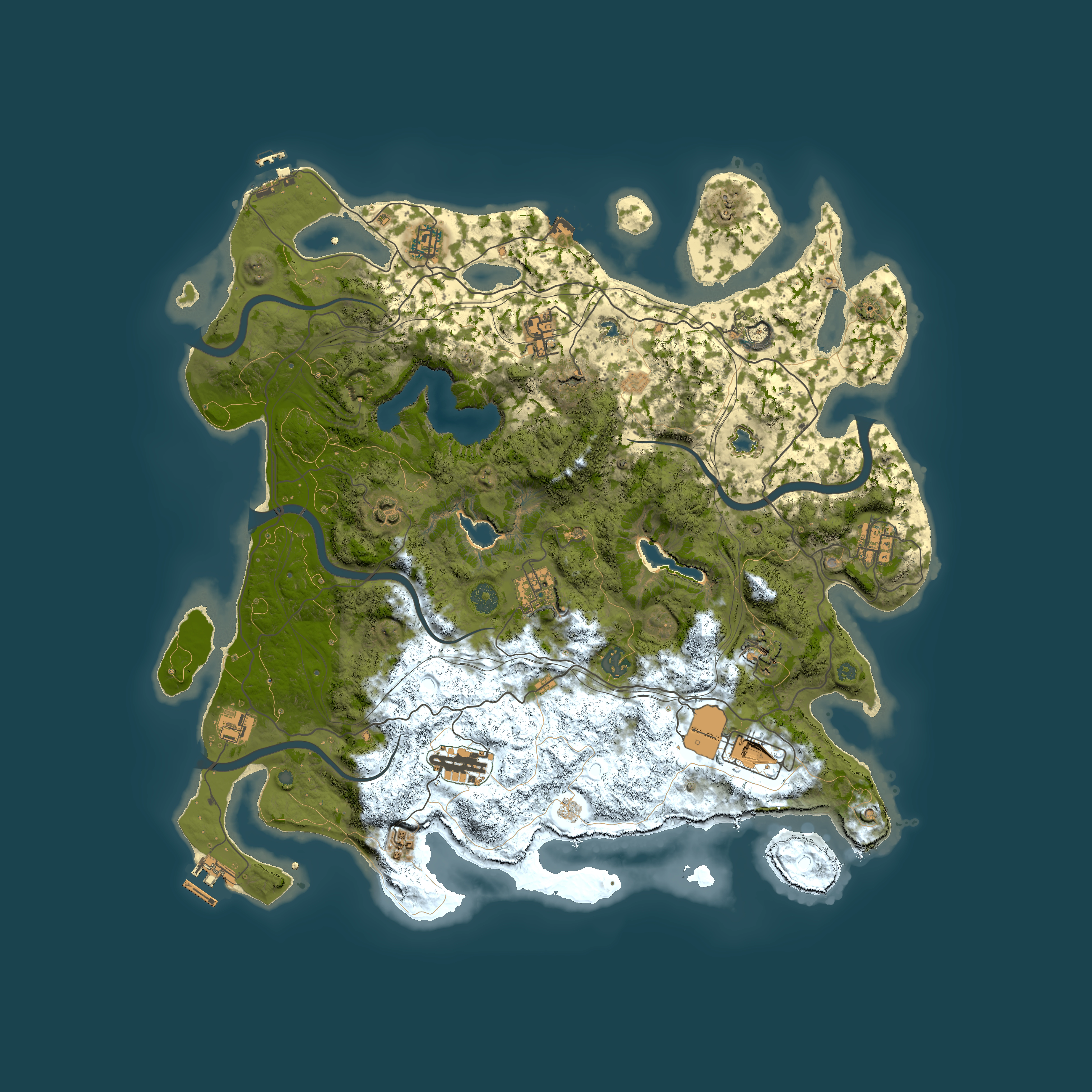 Full top-down render of Rust map seed 1107013555, 4500x4500m