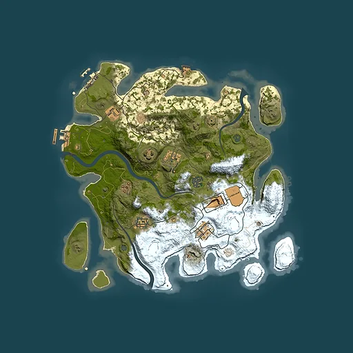 Rust map seed 15435532, 3500x3500m top-down preview