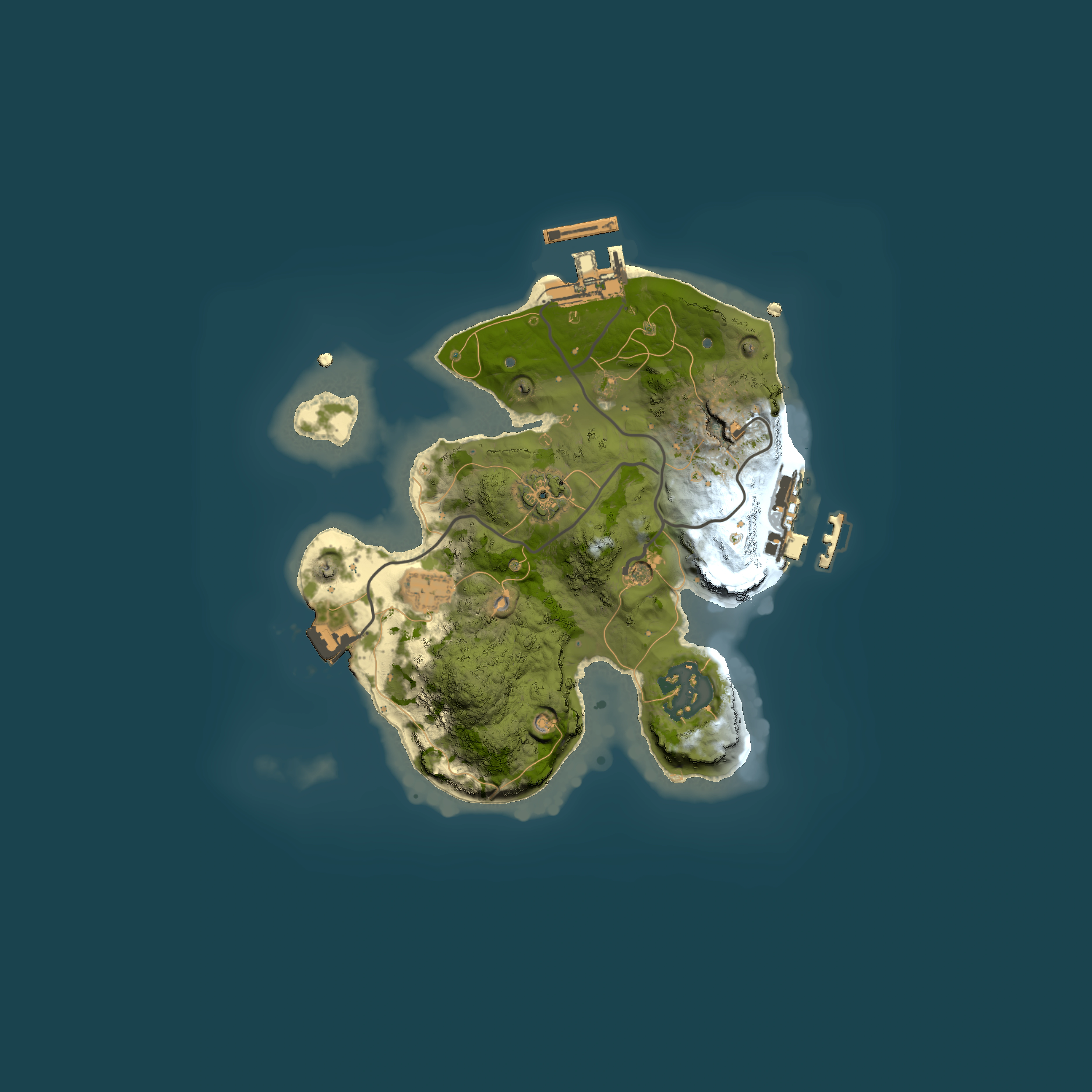 Full top-down render of Rust map seed 1543708766, 2000x2000m