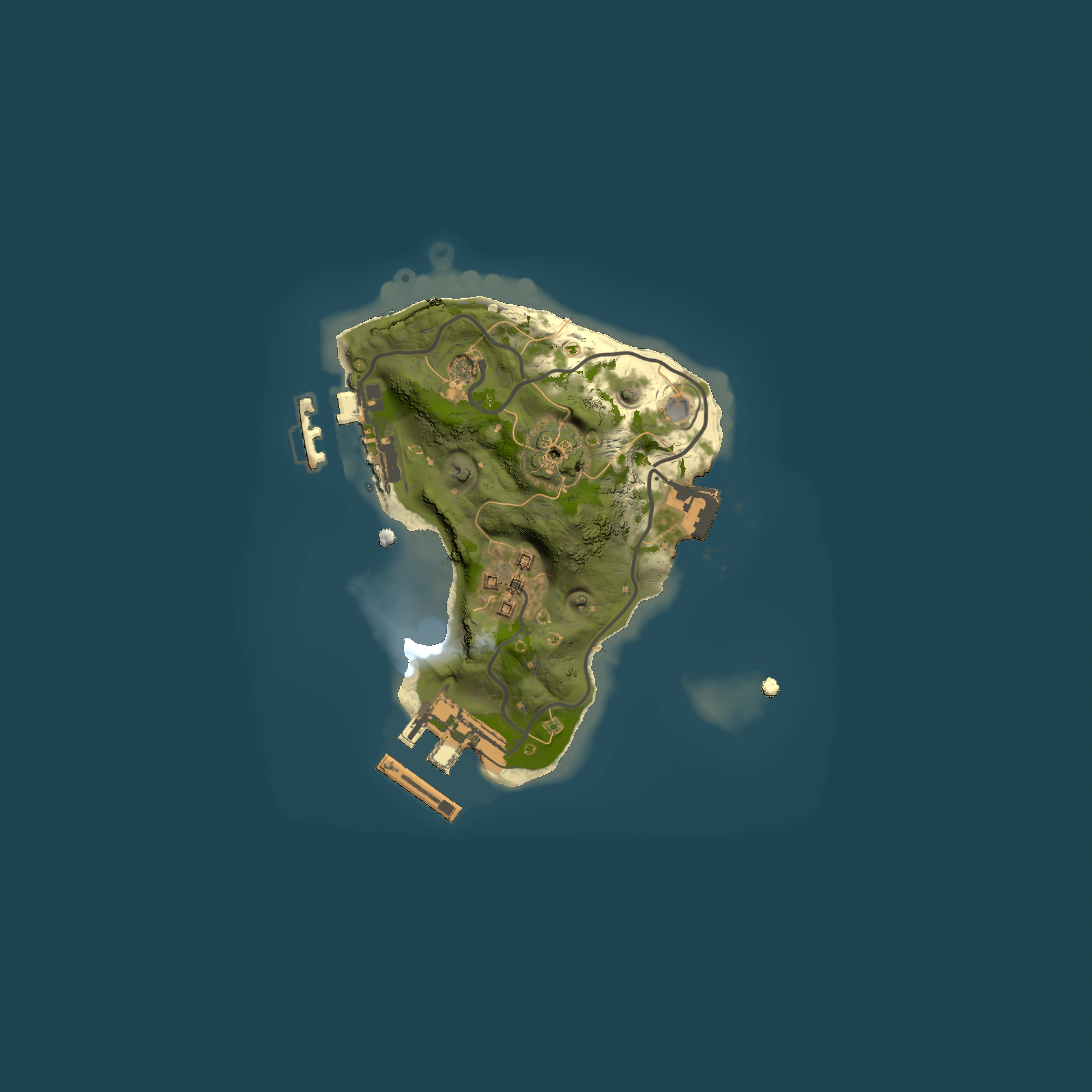 Full top-down render of Rust map seed 1395825993, 1500x1500m