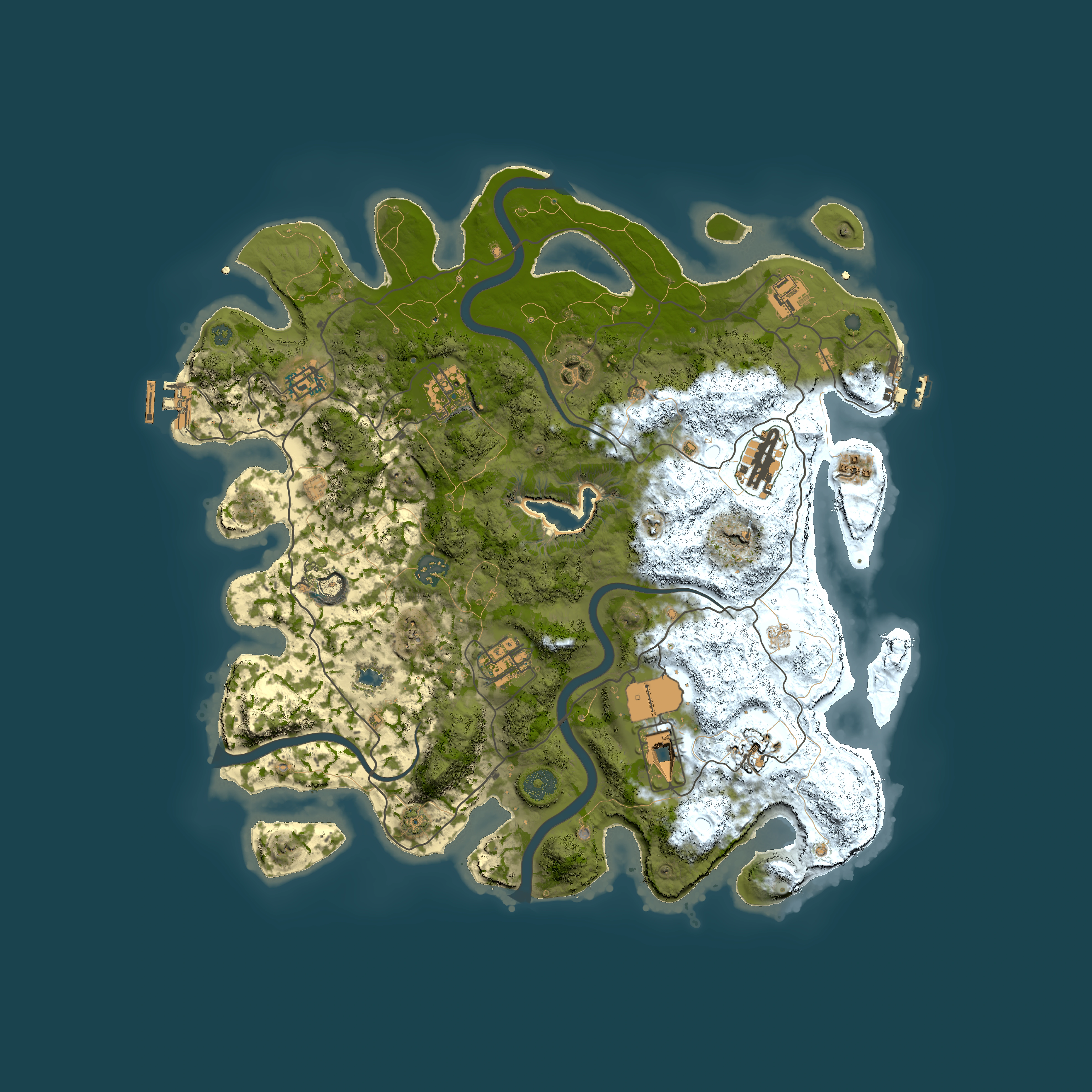 Full top-down render of Rust map seed 312320290, 4000x4000m