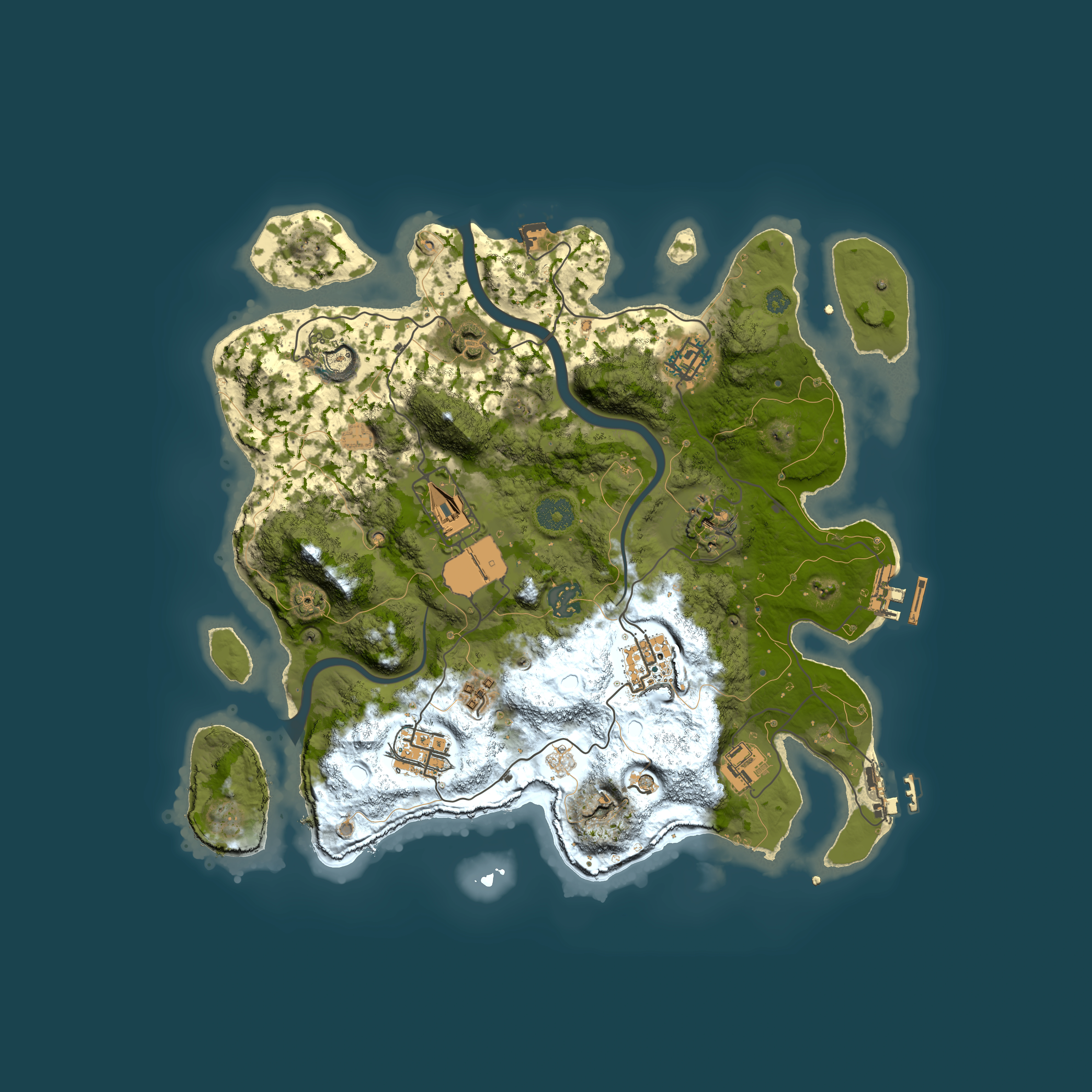 Full top-down render of Rust map seed 819904759, 3500x3500m