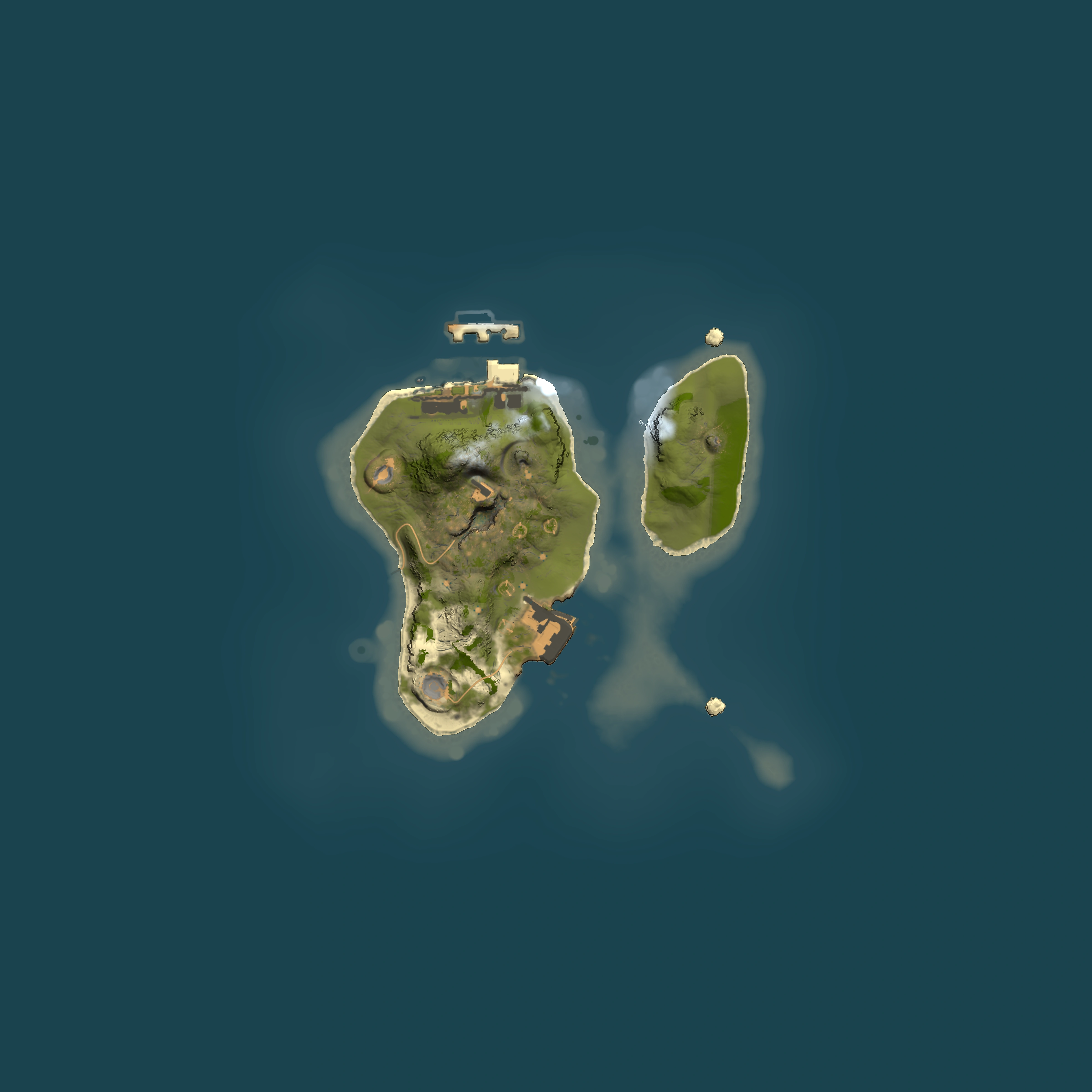 Full top-down render of Rust map seed 1977958891, 1500x1500m