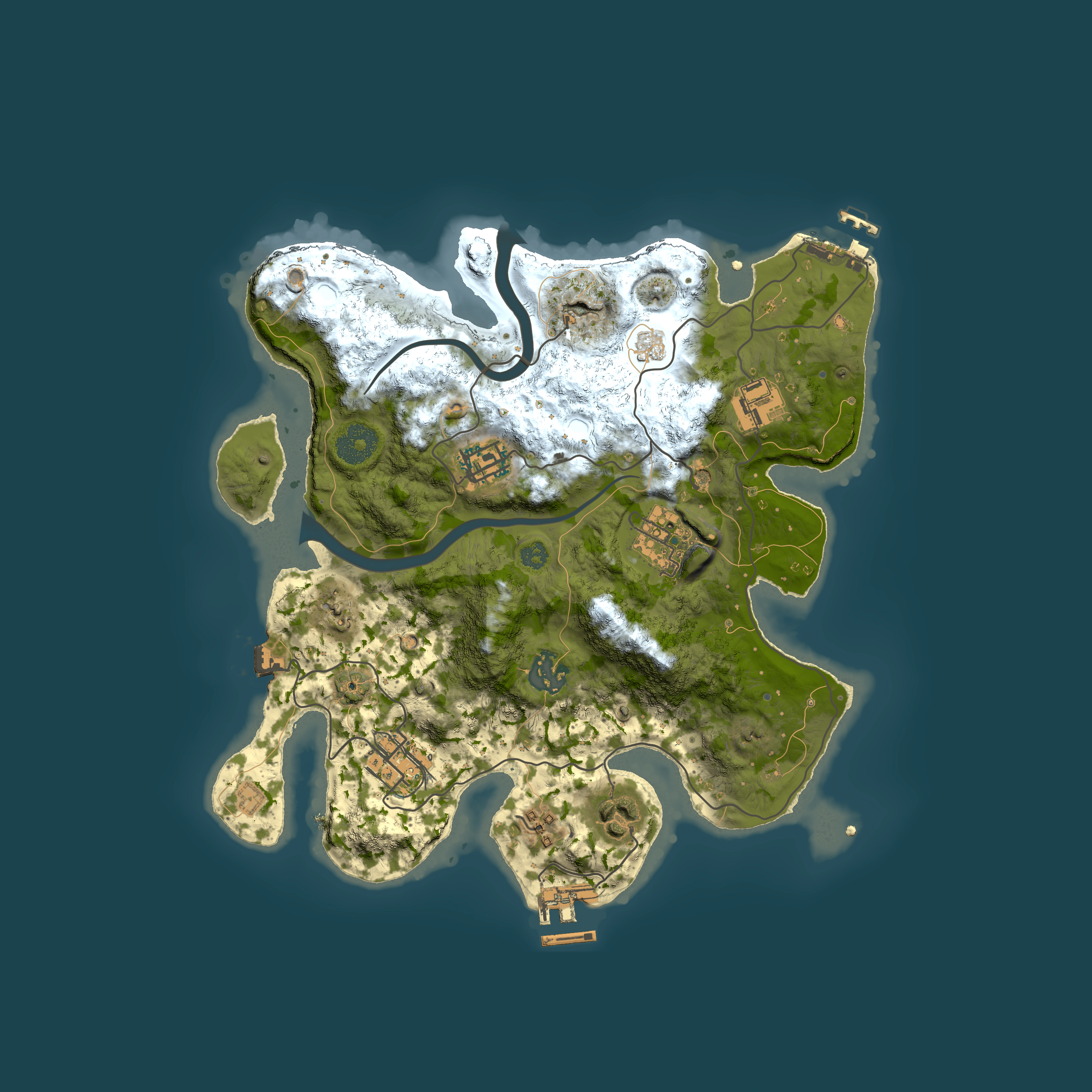 Full top-down render of Rust map seed 679052193, 3000x3000m