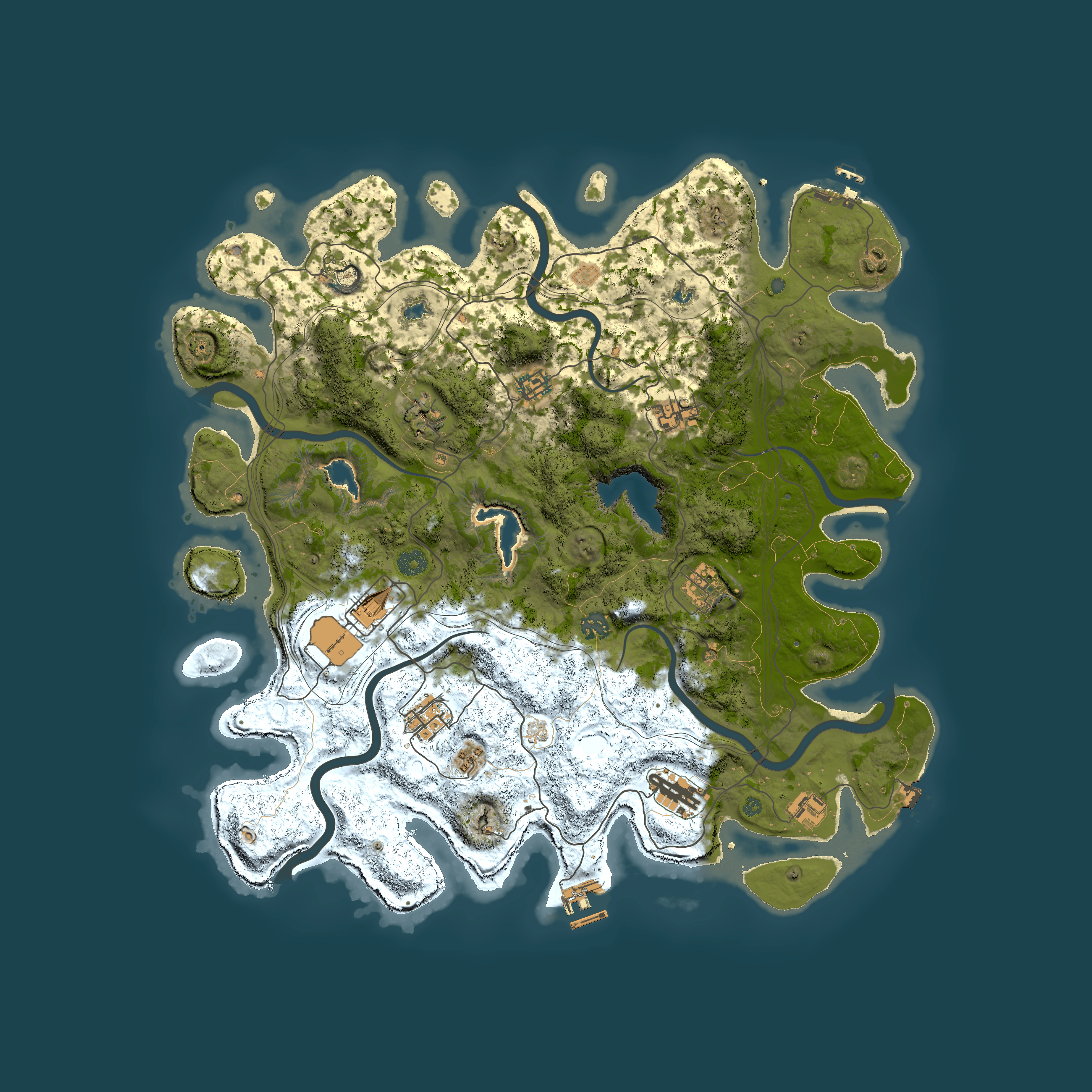 Full top-down render of Rust map seed 1313700688, 4500x4500m
