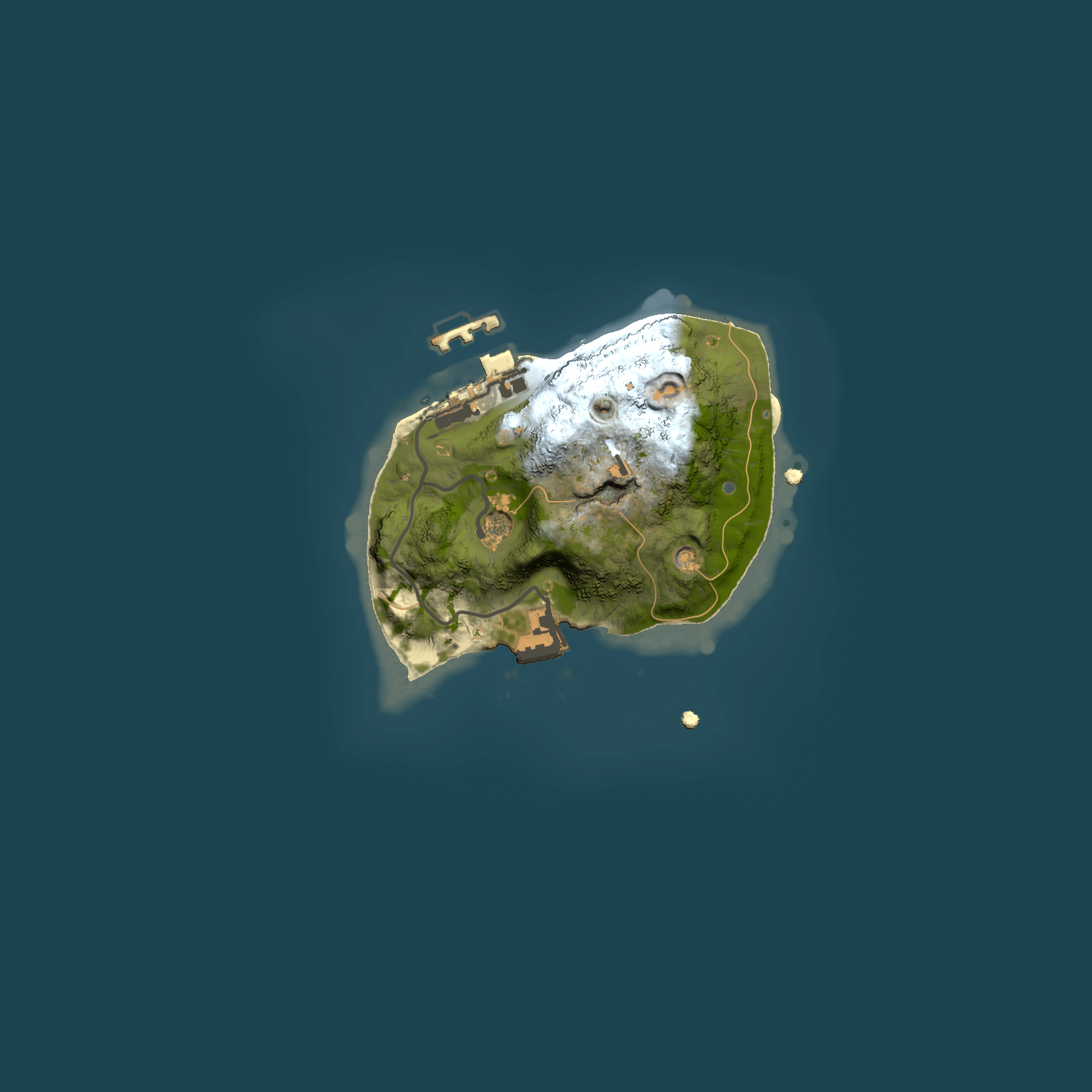 Full top-down render of Rust map seed 28838637, 1500x1500m