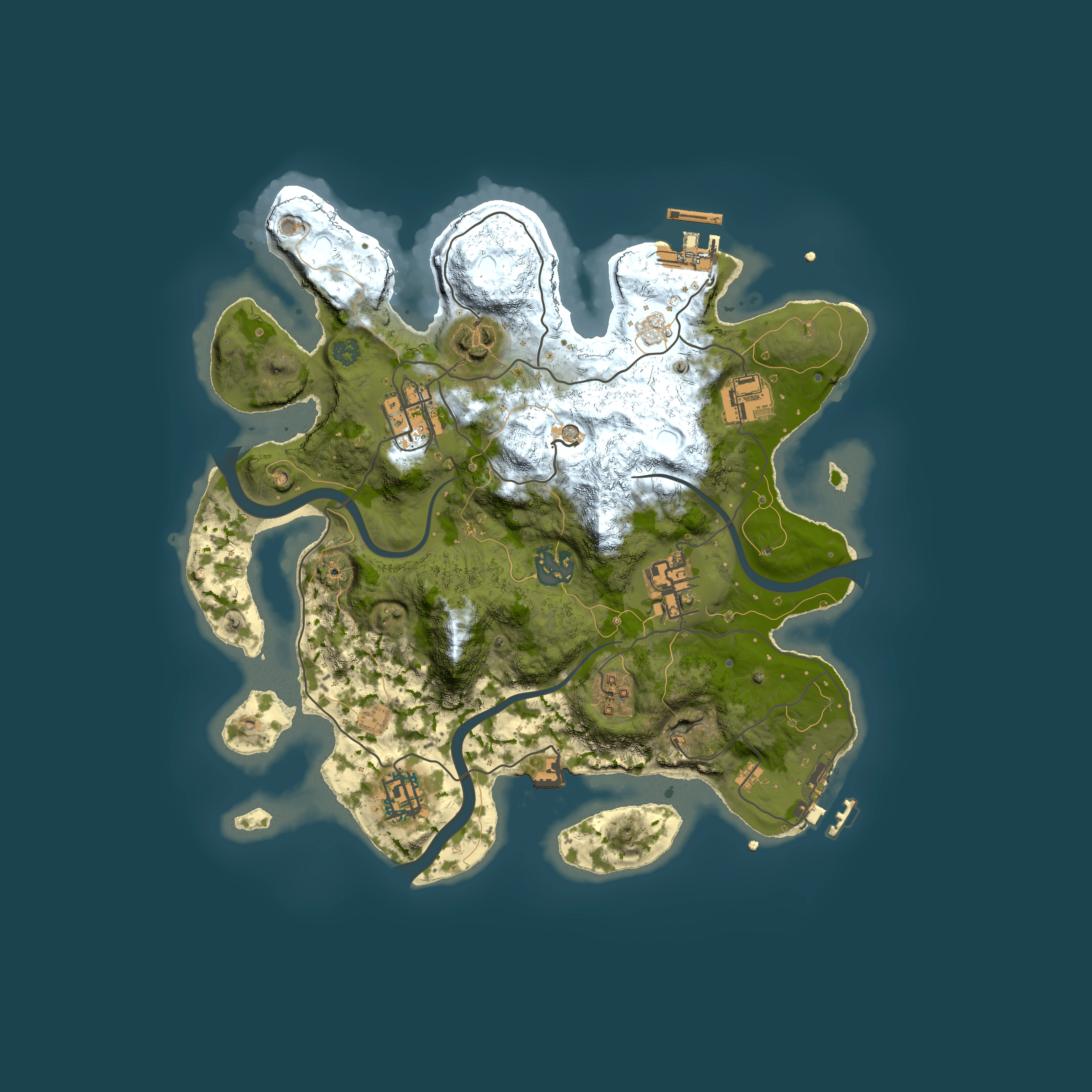Full top-down render of Rust map seed 914273399, 3000x3000m