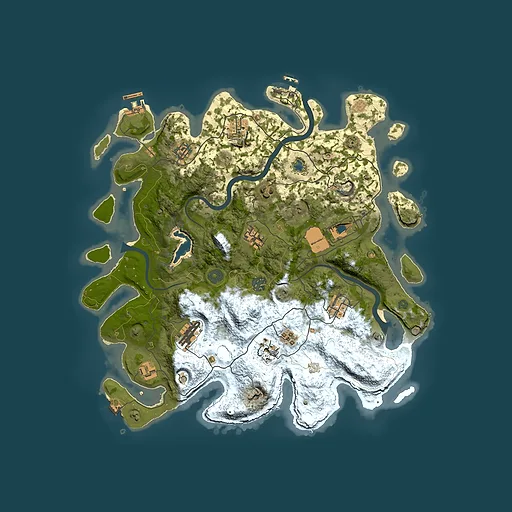 Rust map seed 129923142, 4000x4000m top-down preview