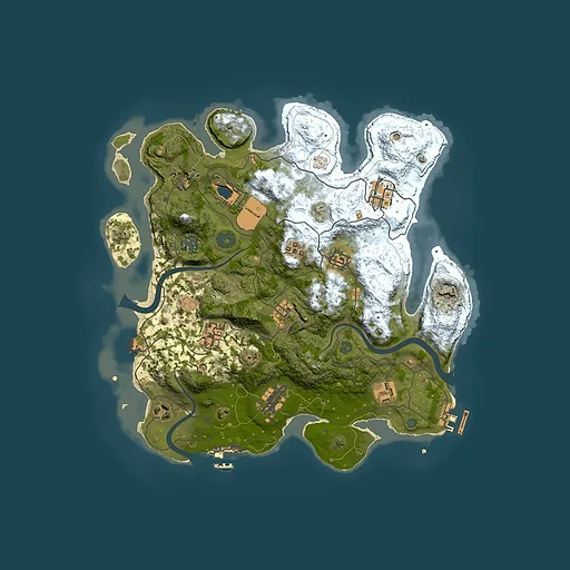Rust map seed 60891485, 3500x3500m top-down preview