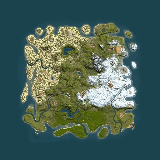 Rust map seed 1323561263, 5000x5000m top-down preview