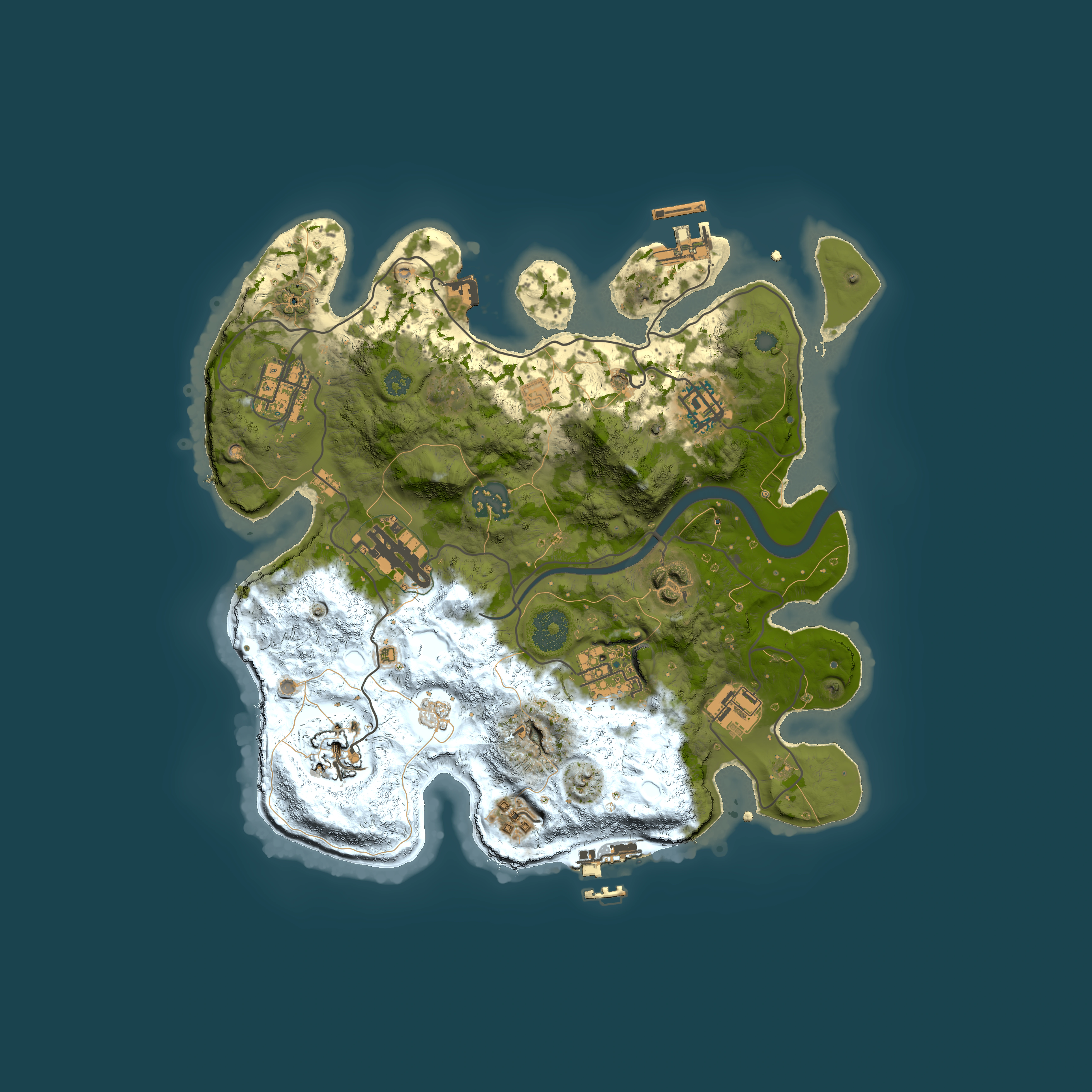 Full top-down render of Rust map seed 102644753, 3000x3000m