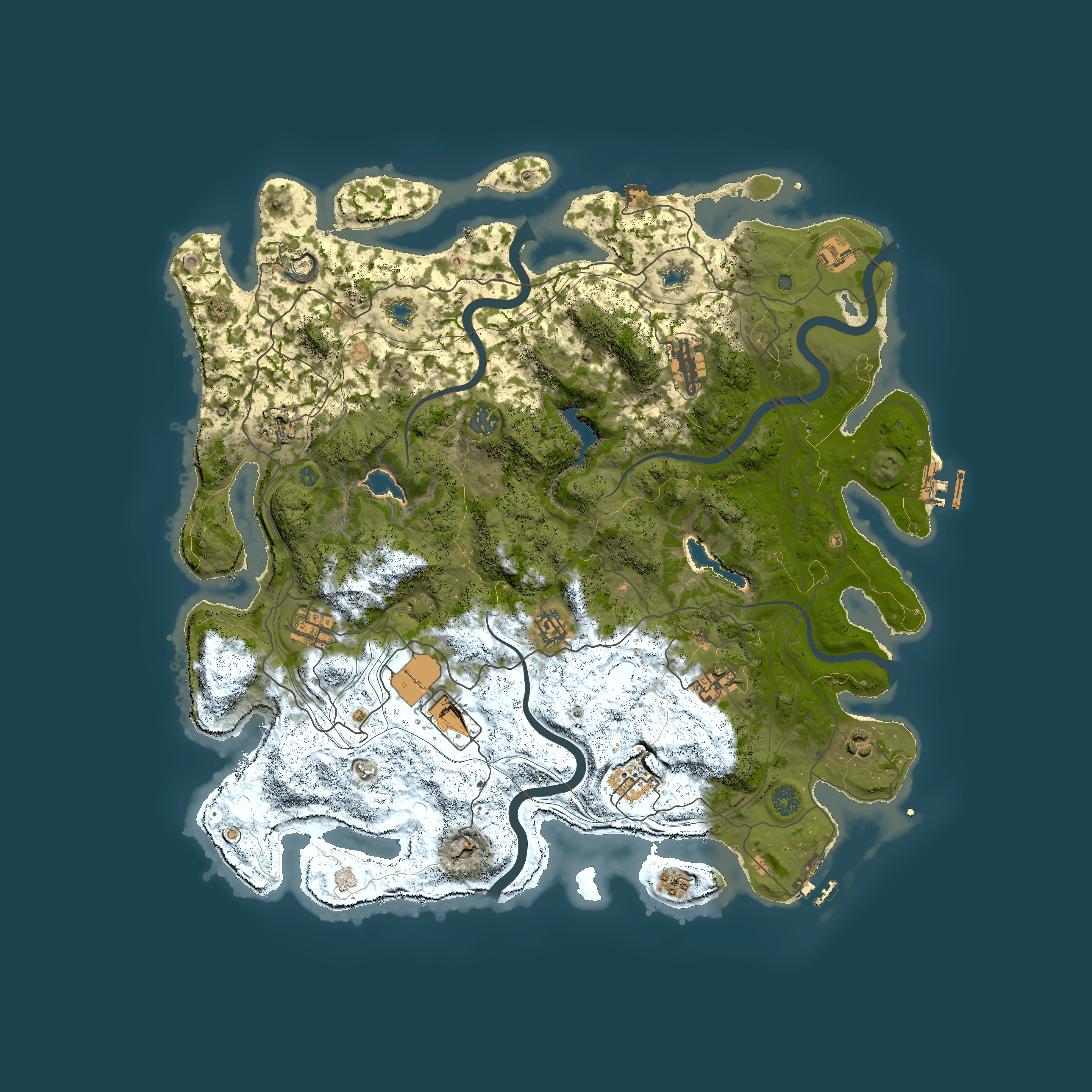 Full top-down render of Rust map seed 374370785, 4500x4500m