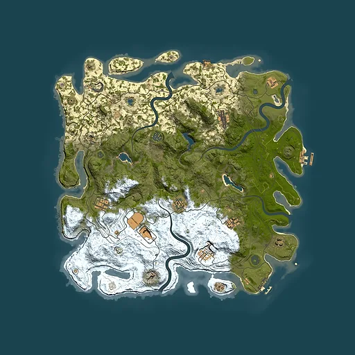 Rust map seed 374370785, 4500x4500m top-down preview