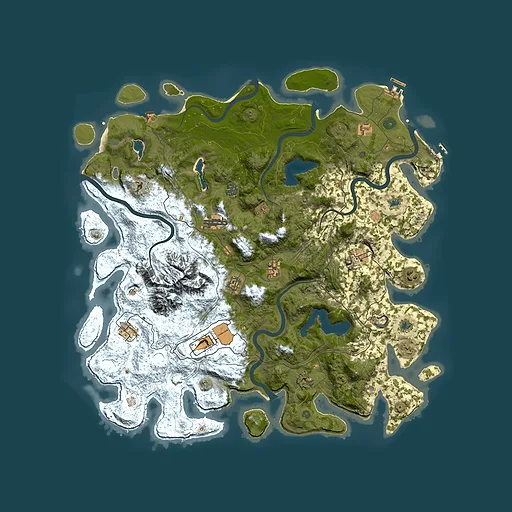 Rust map seed 1607956734, 5000x5000m top-down preview