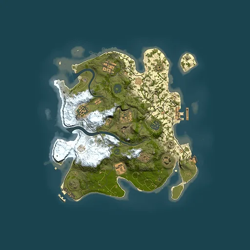 Rust map seed 134071699, 3000x3000m top-down preview