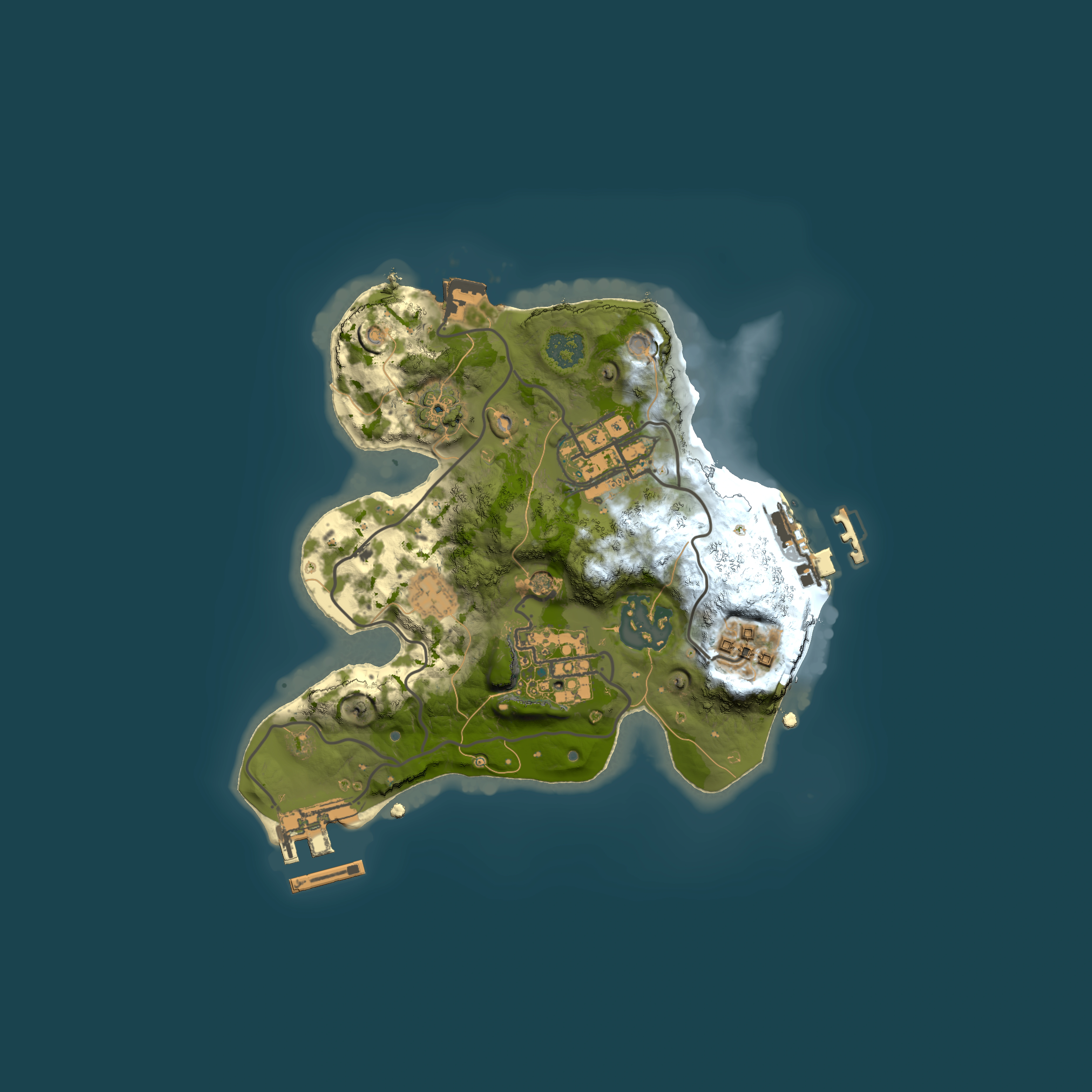 Full top-down render of Rust map seed 1116822673, 2000x2000m
