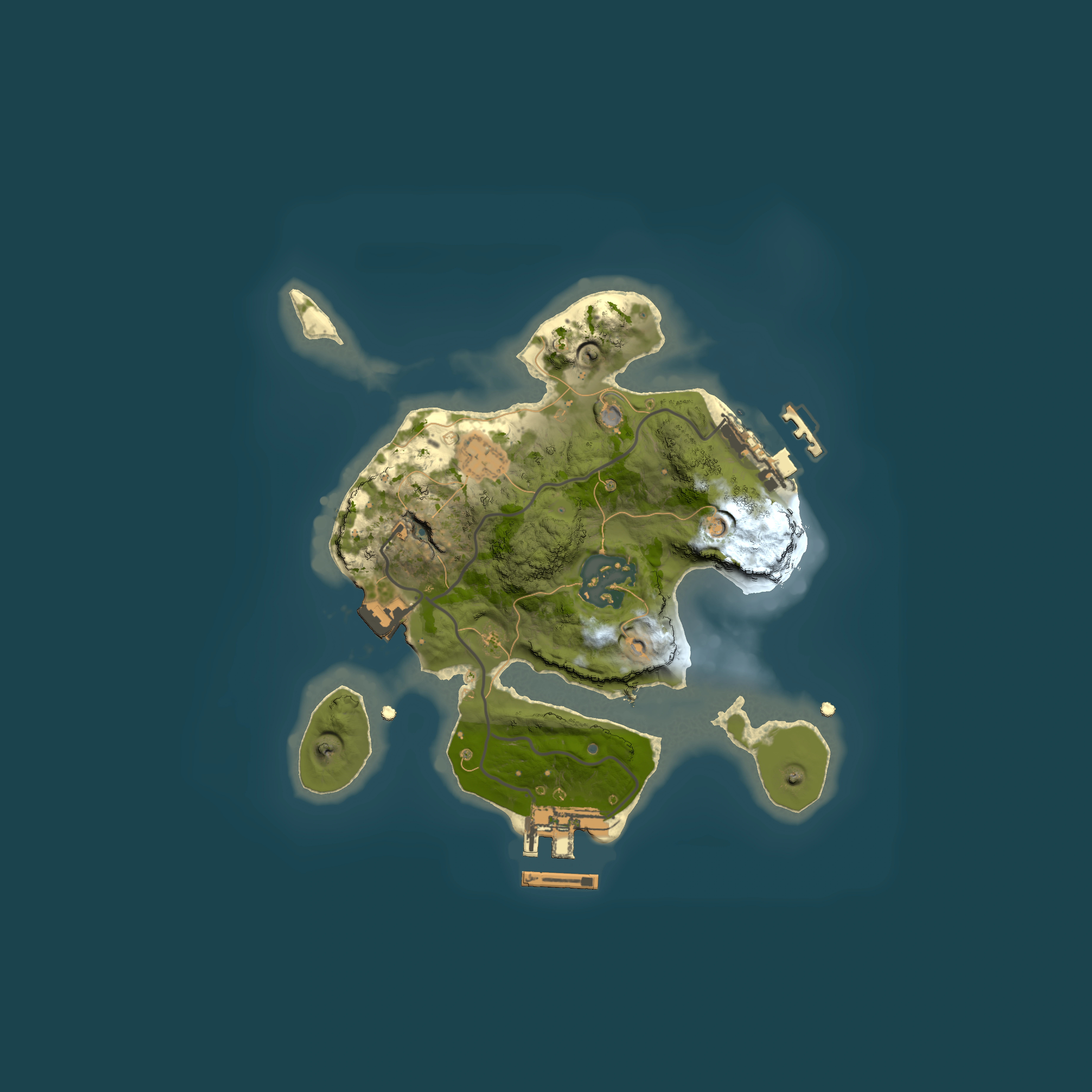 Full top-down render of Rust map seed 1531492864, 2000x2000m