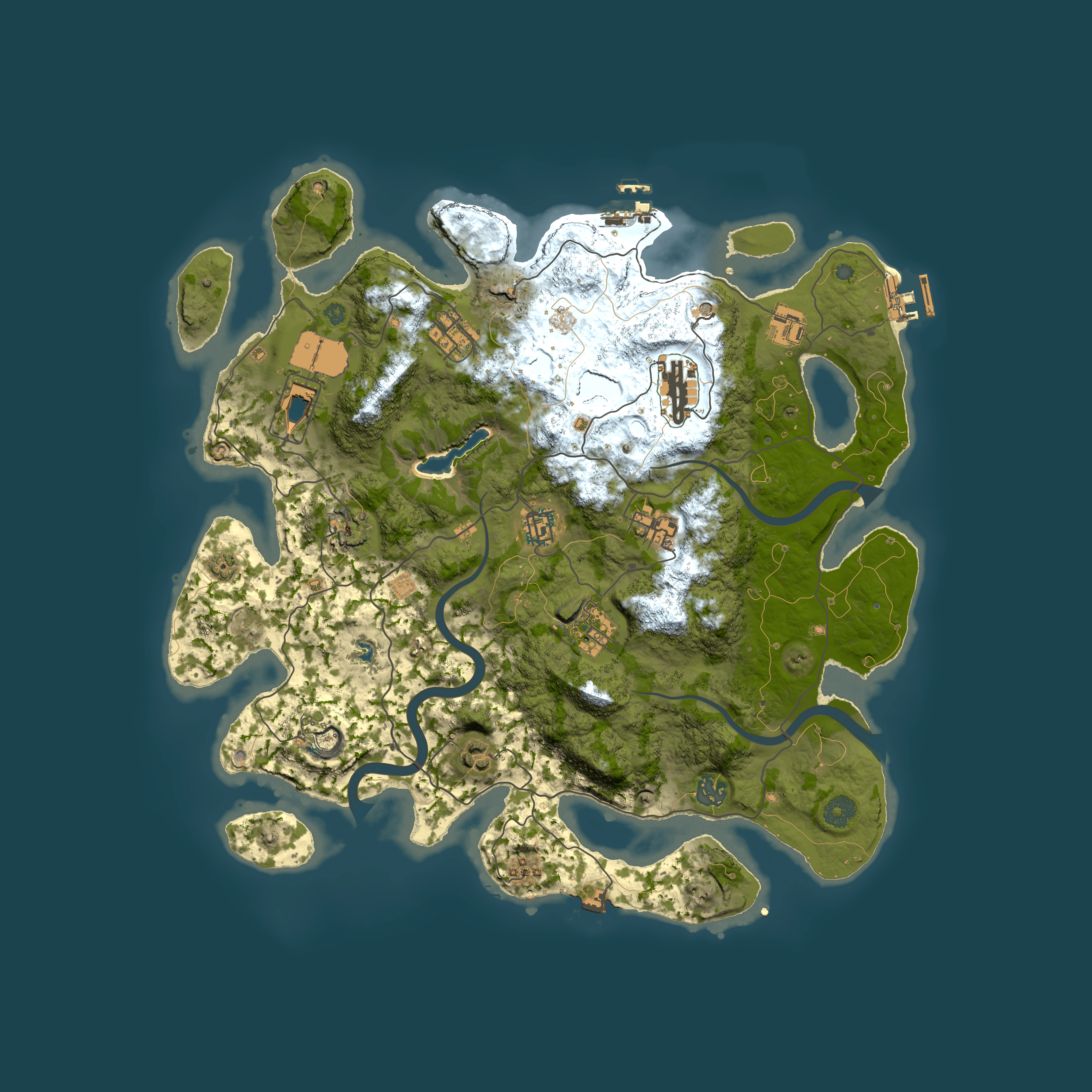 Full top-down render of Rust map seed 2012158323, 4000x4000m