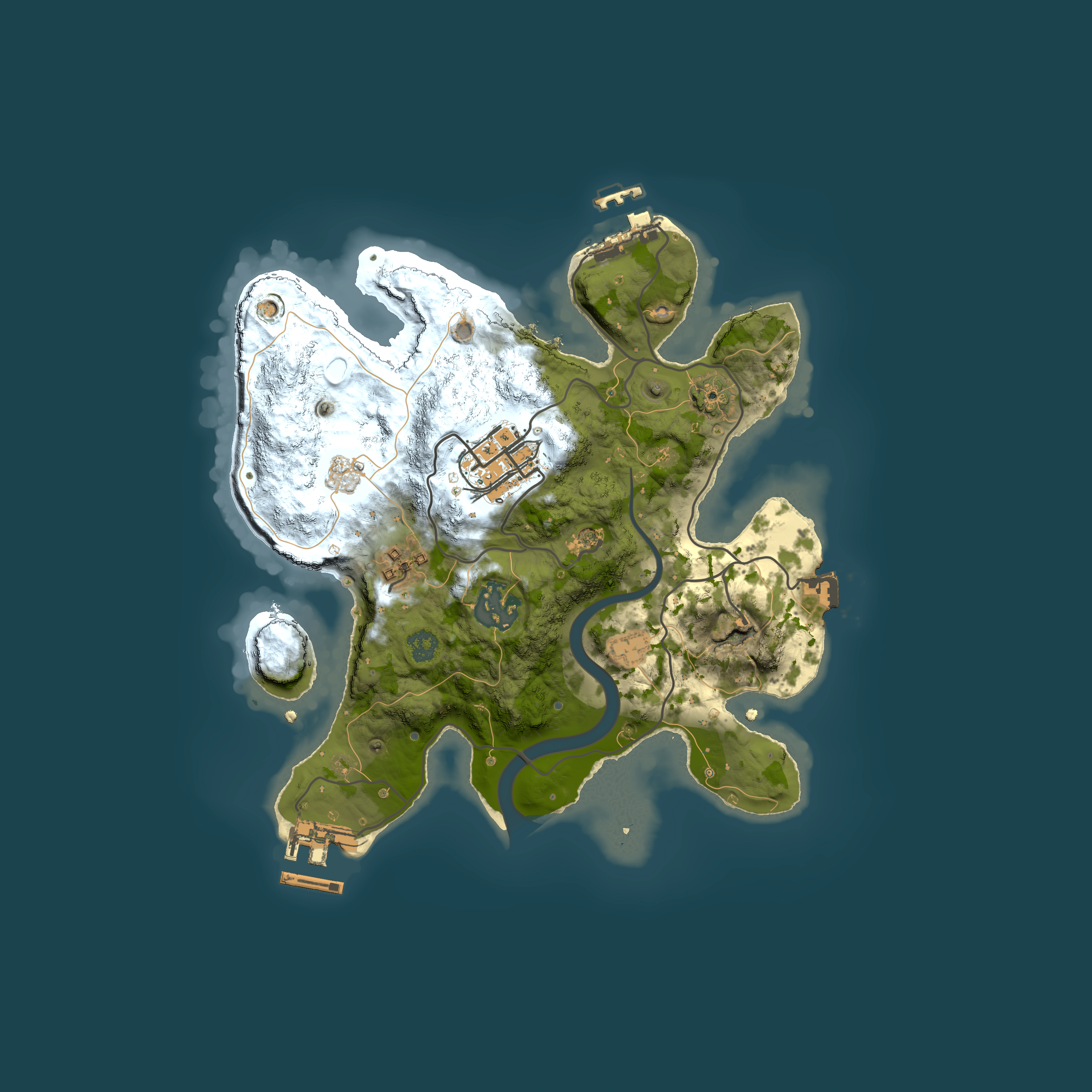 Full top-down render of Rust map seed 1723616522, 2500x2500m