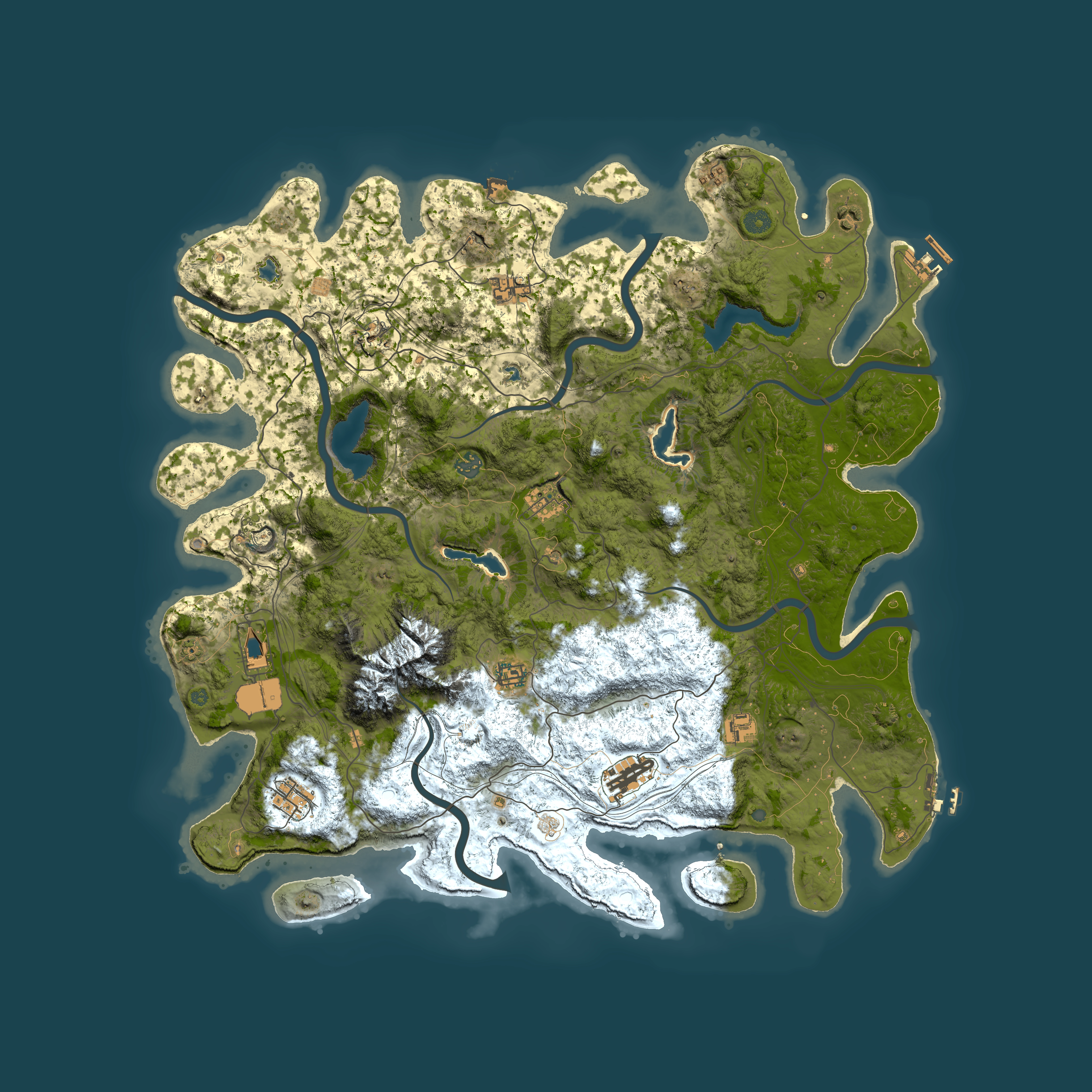 Full top-down render of Rust map seed 1024760894, 5000x5000m