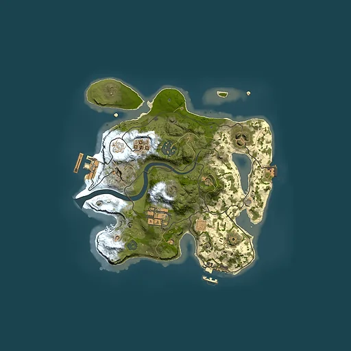 Rust map seed 1004499695, 2500x2500m top-down preview