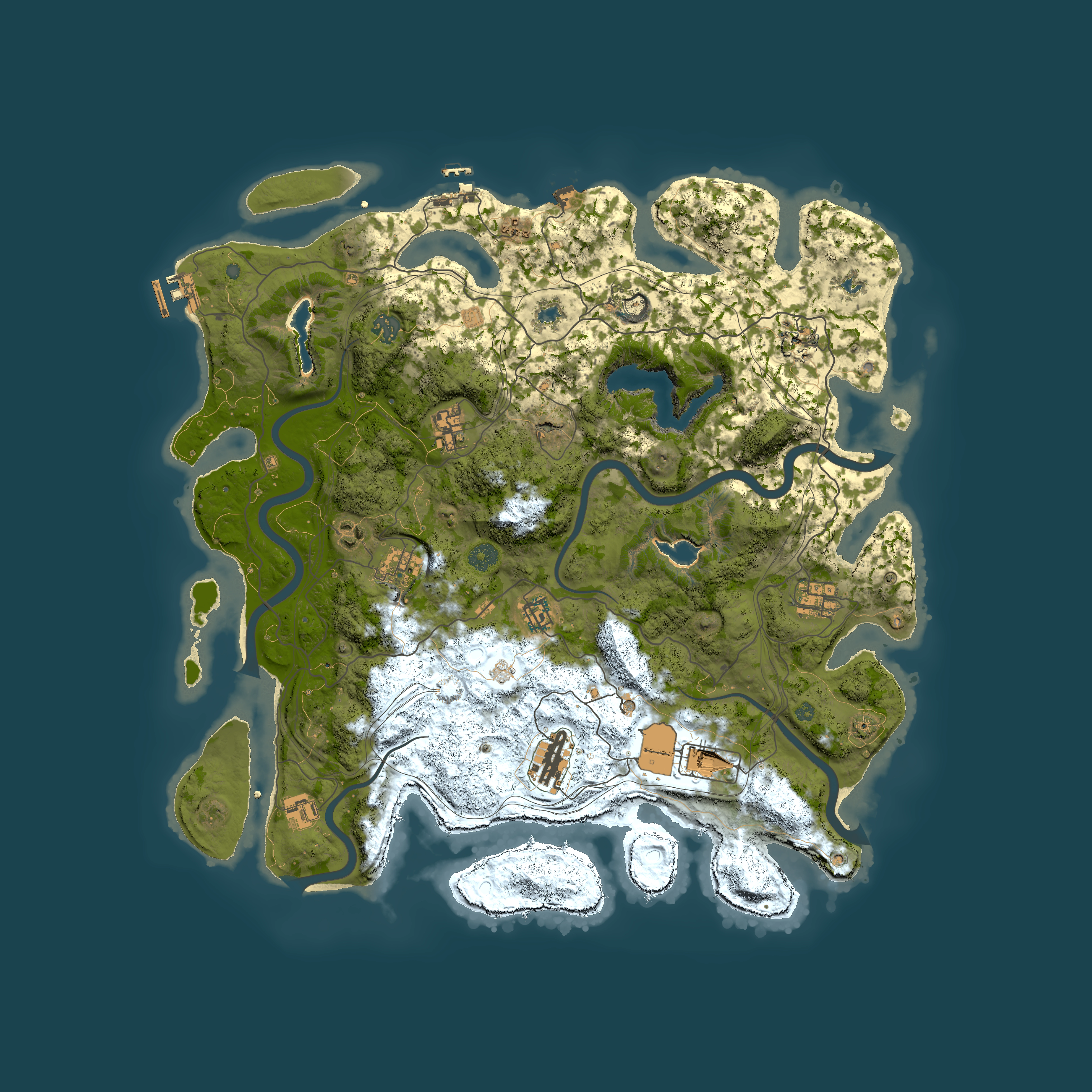 Full top-down render of Rust map seed 850676088, 4500x4500m