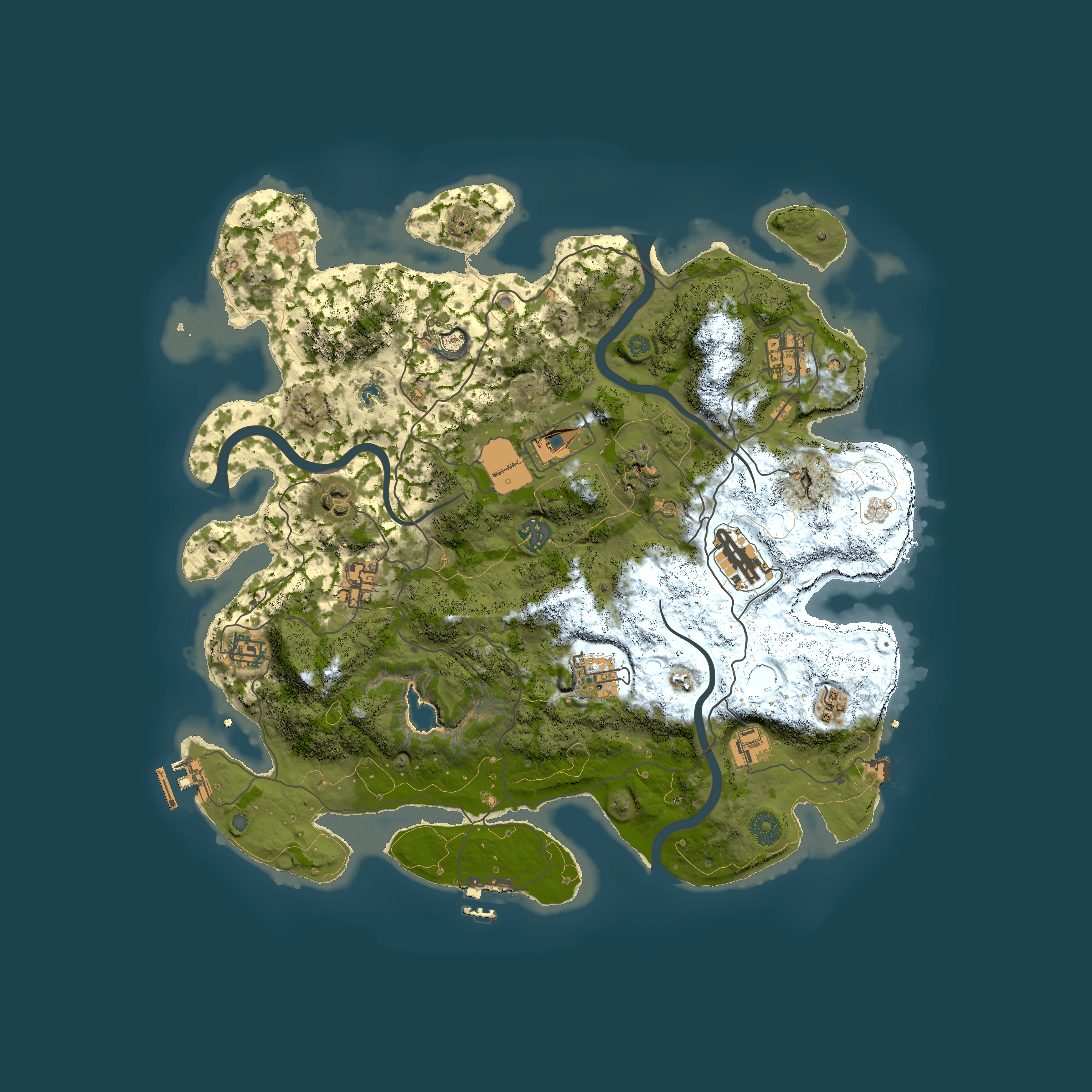 Full top-down render of Rust map seed 110042059, 4000x4000m