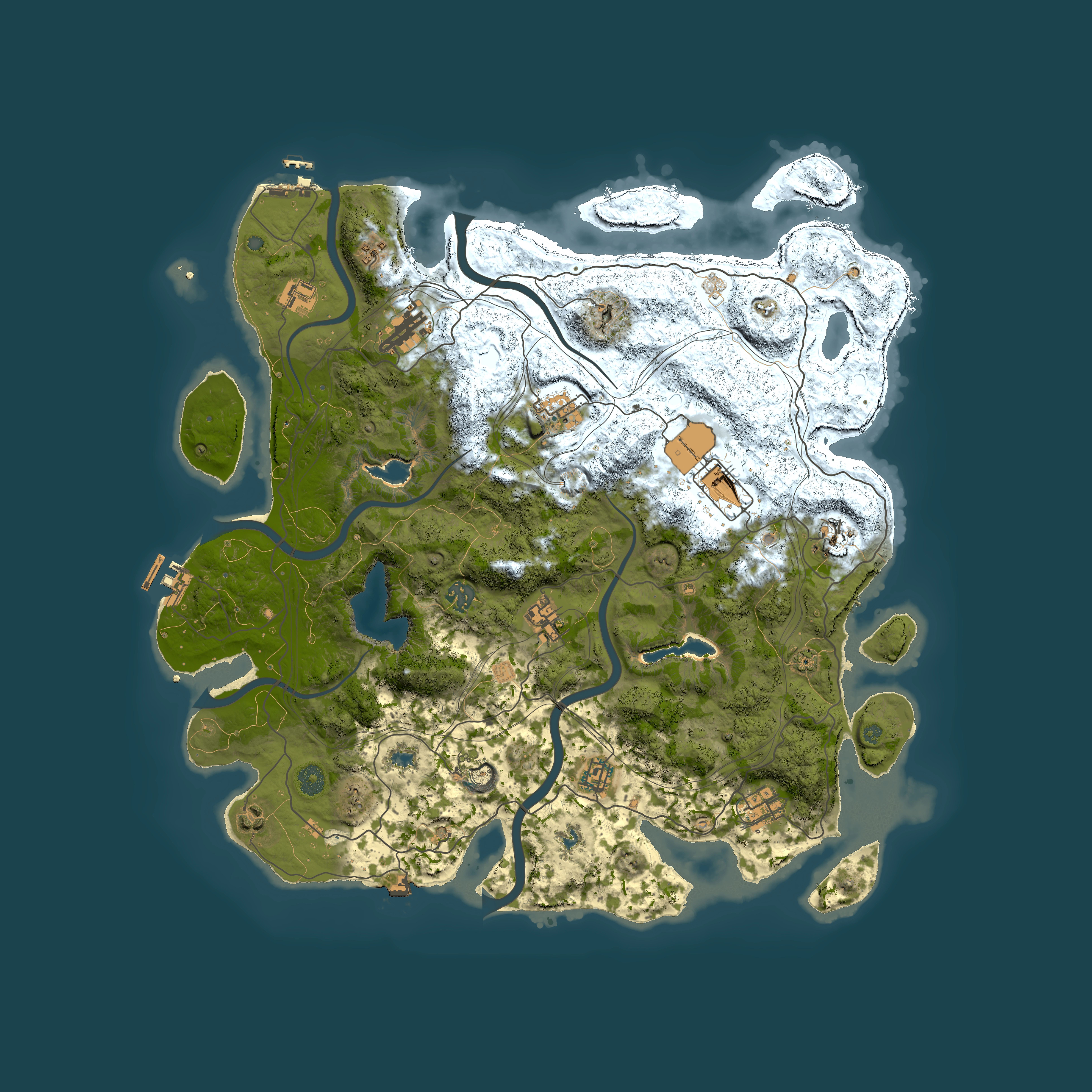 Full top-down render of Rust map seed 876426981, 4500x4500m