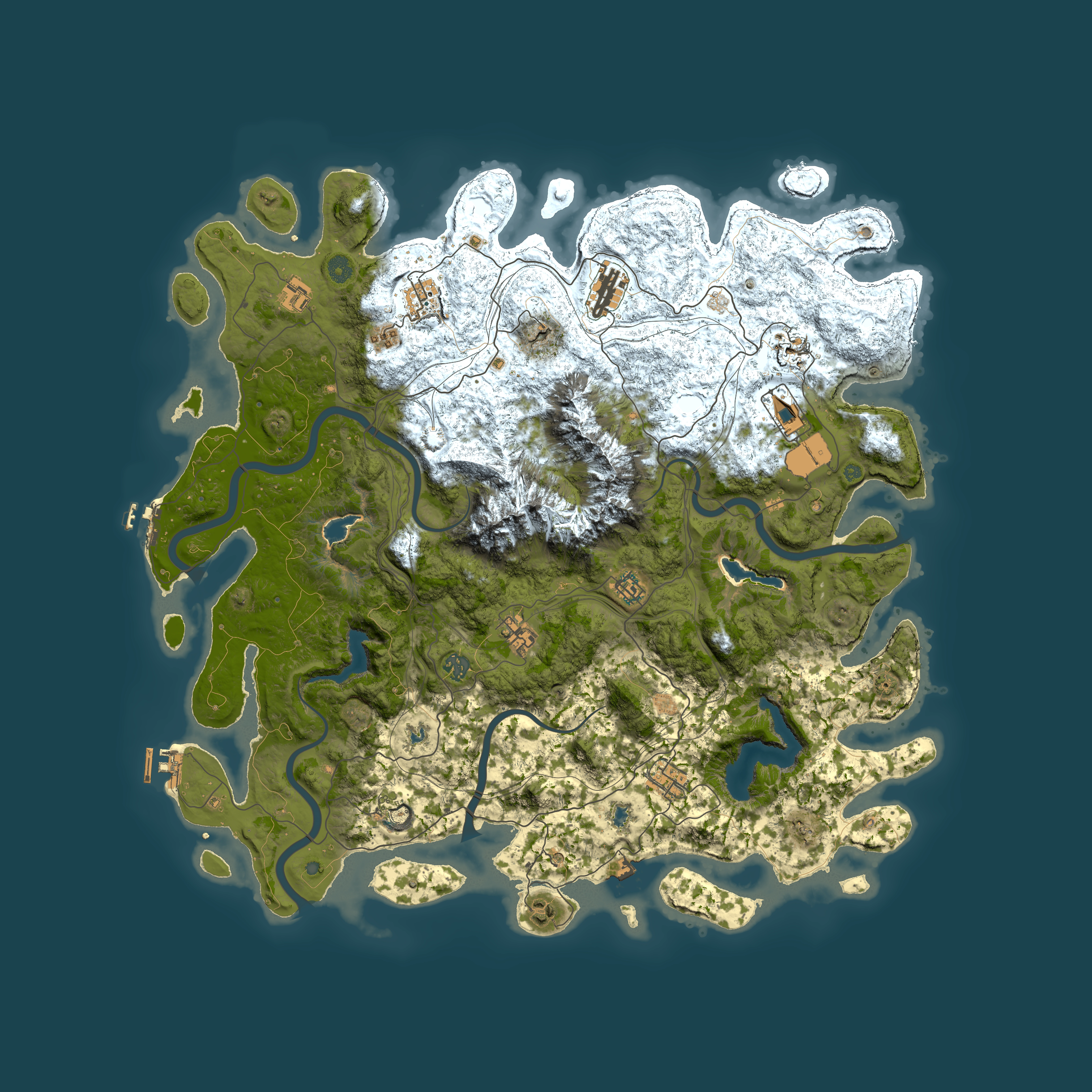 Full top-down render of Rust map seed 815977561, 5000x5000m