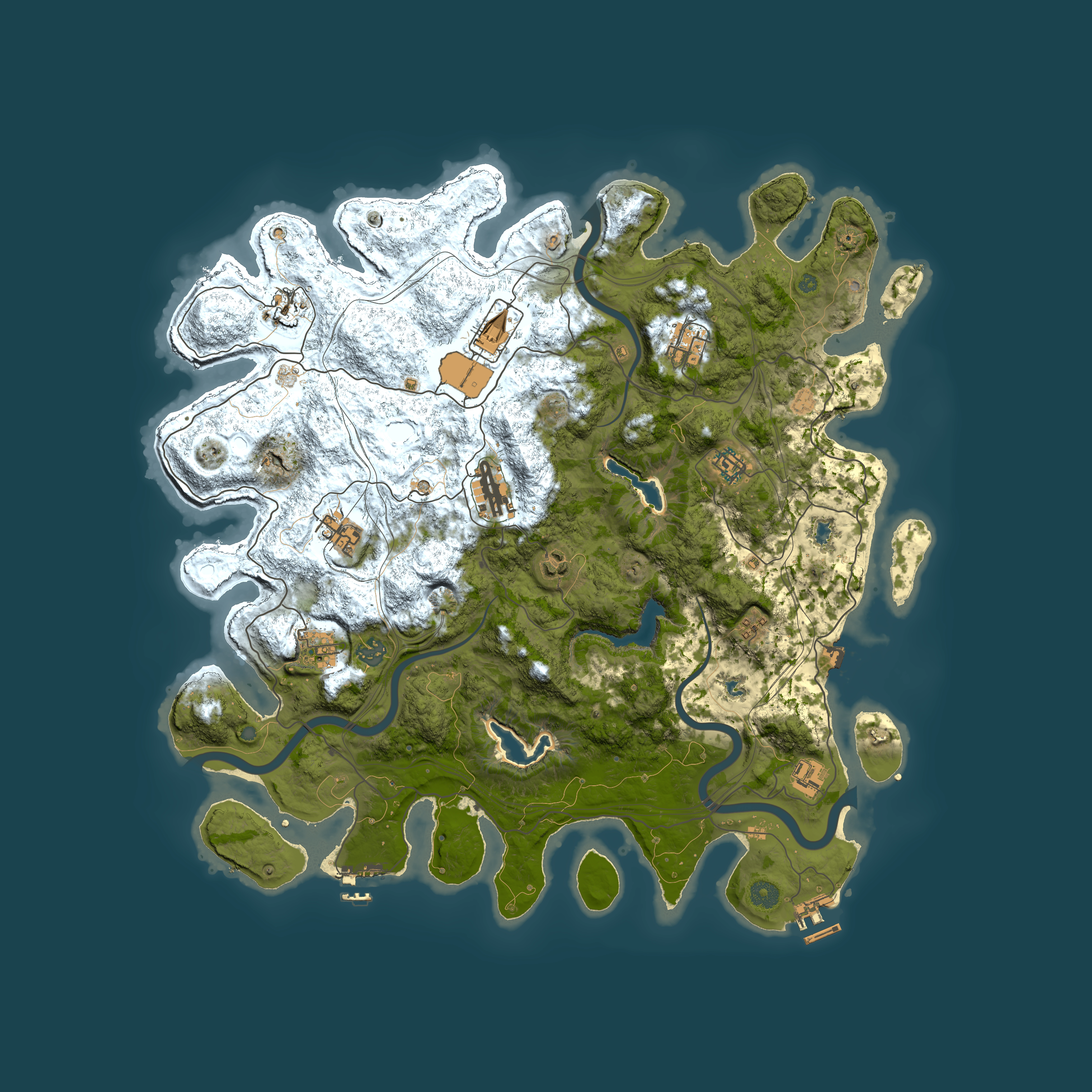 Full top-down render of Rust map seed 937929878, 4500x4500m