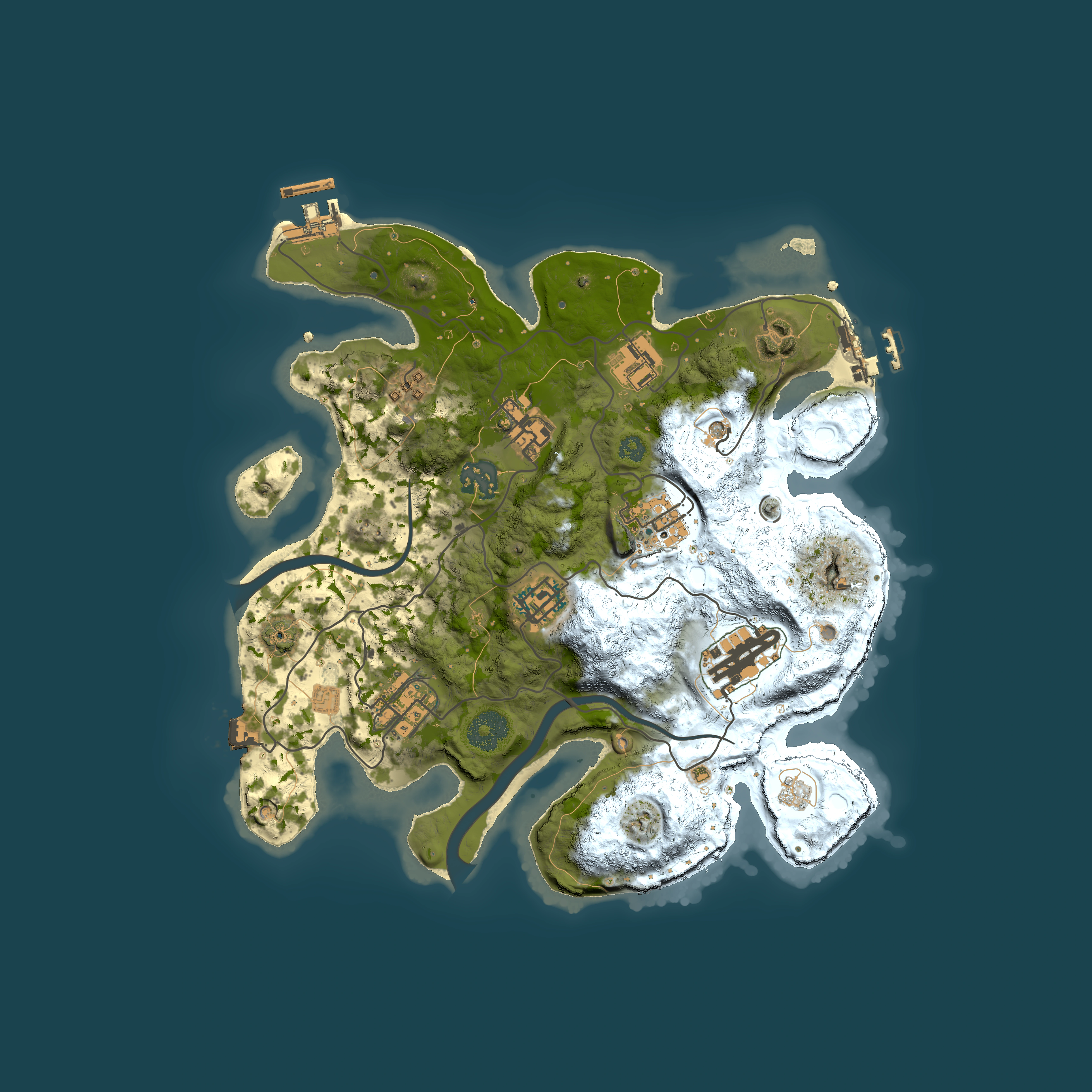 Full top-down render of Rust map seed 323270446, 3000x3000m