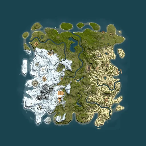 Rust map seed 555563447, 5000x5000m top-down preview