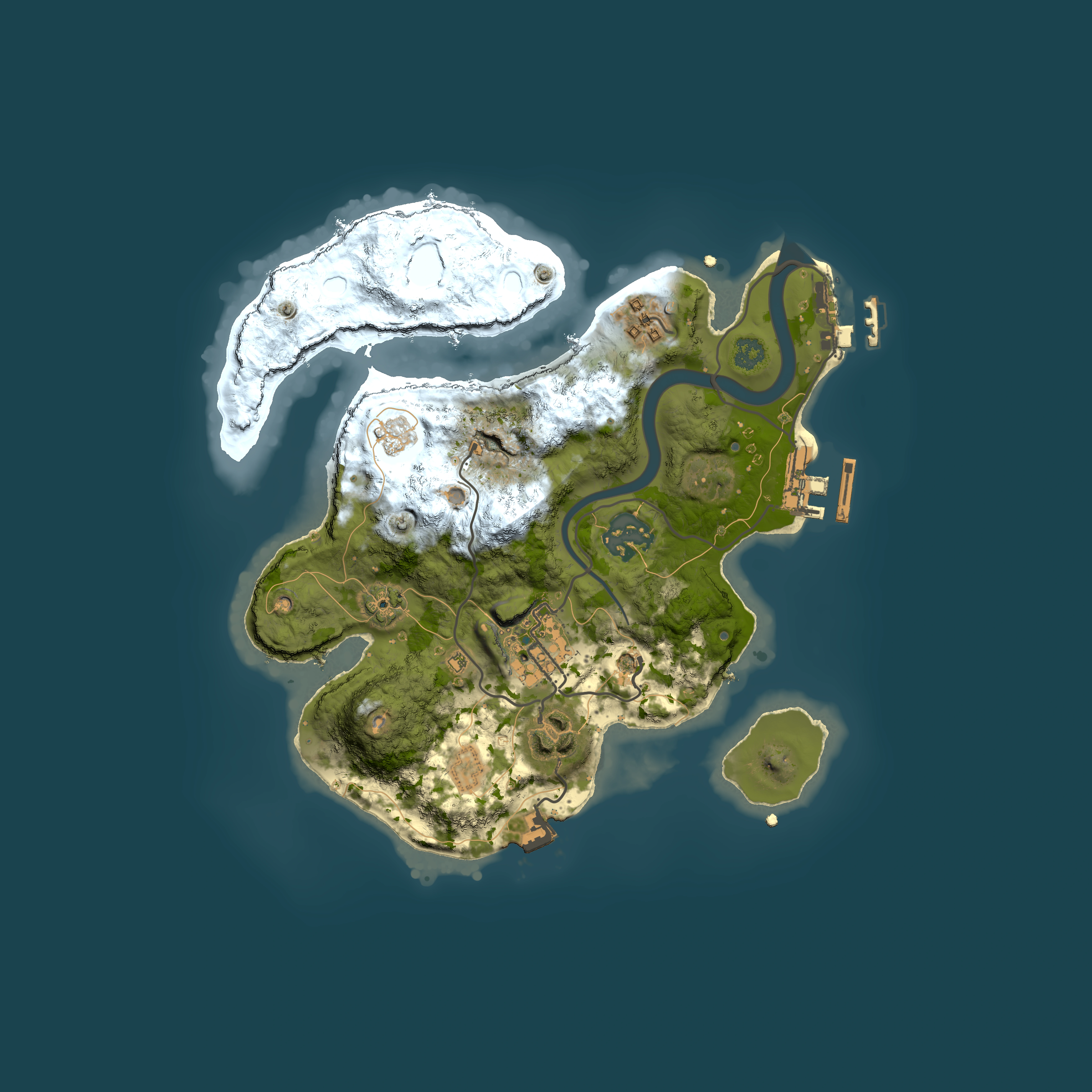 Full top-down render of Rust map seed 813398116, 2500x2500m