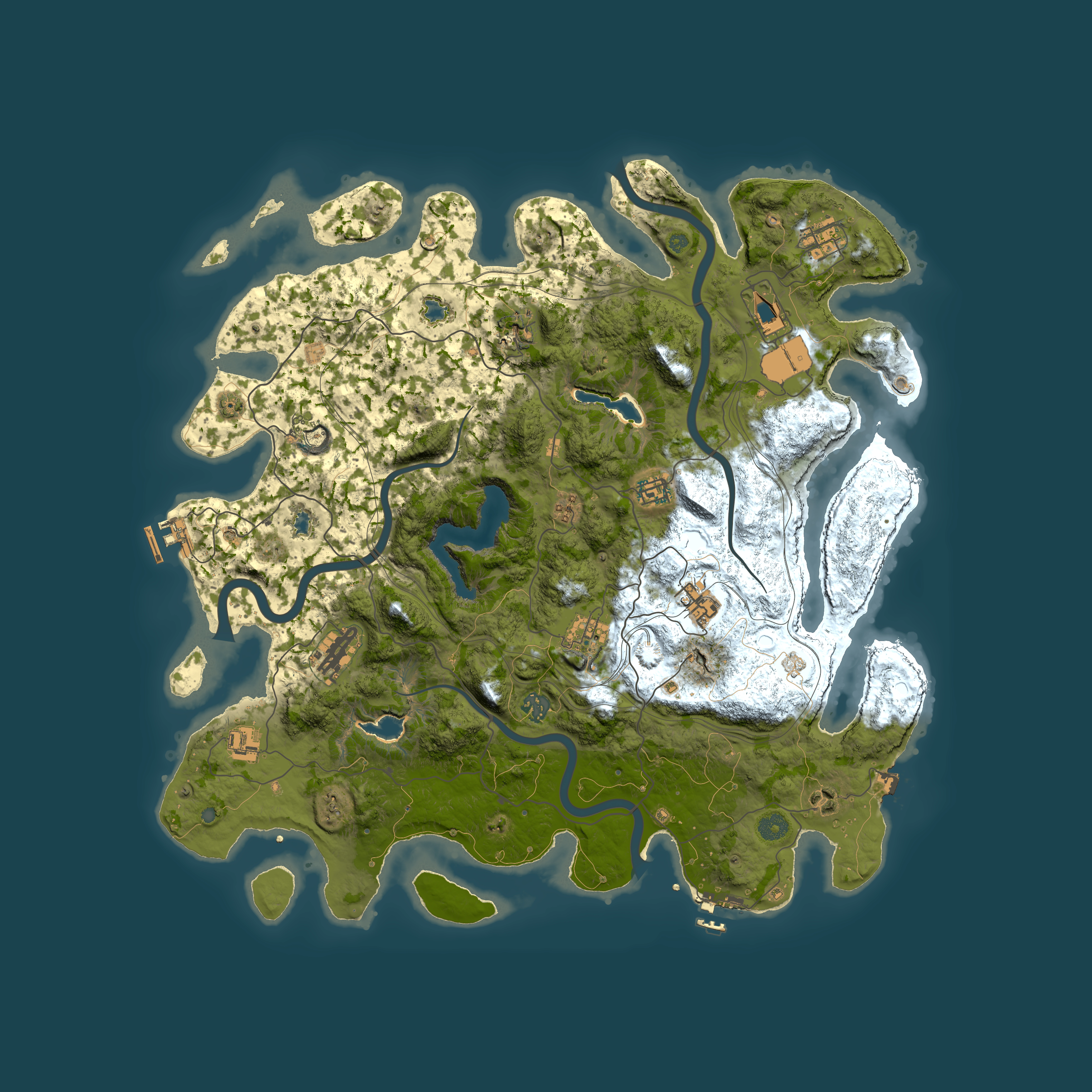 Full top-down render of Rust map seed 2025032291, 4500x4500m