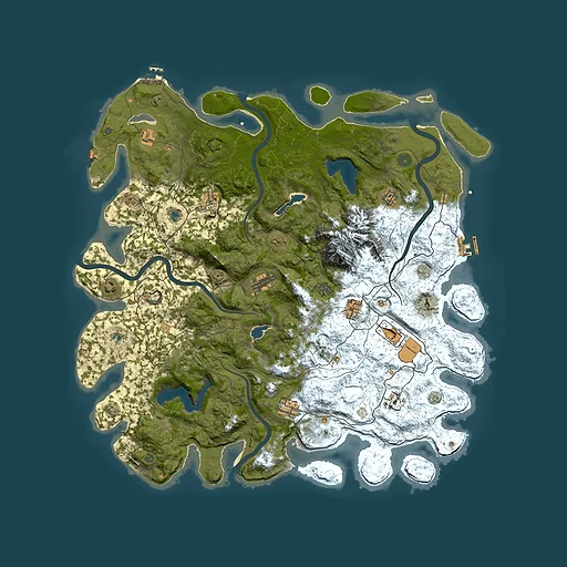 Rust map seed 214726630, 5000x5000m top-down preview