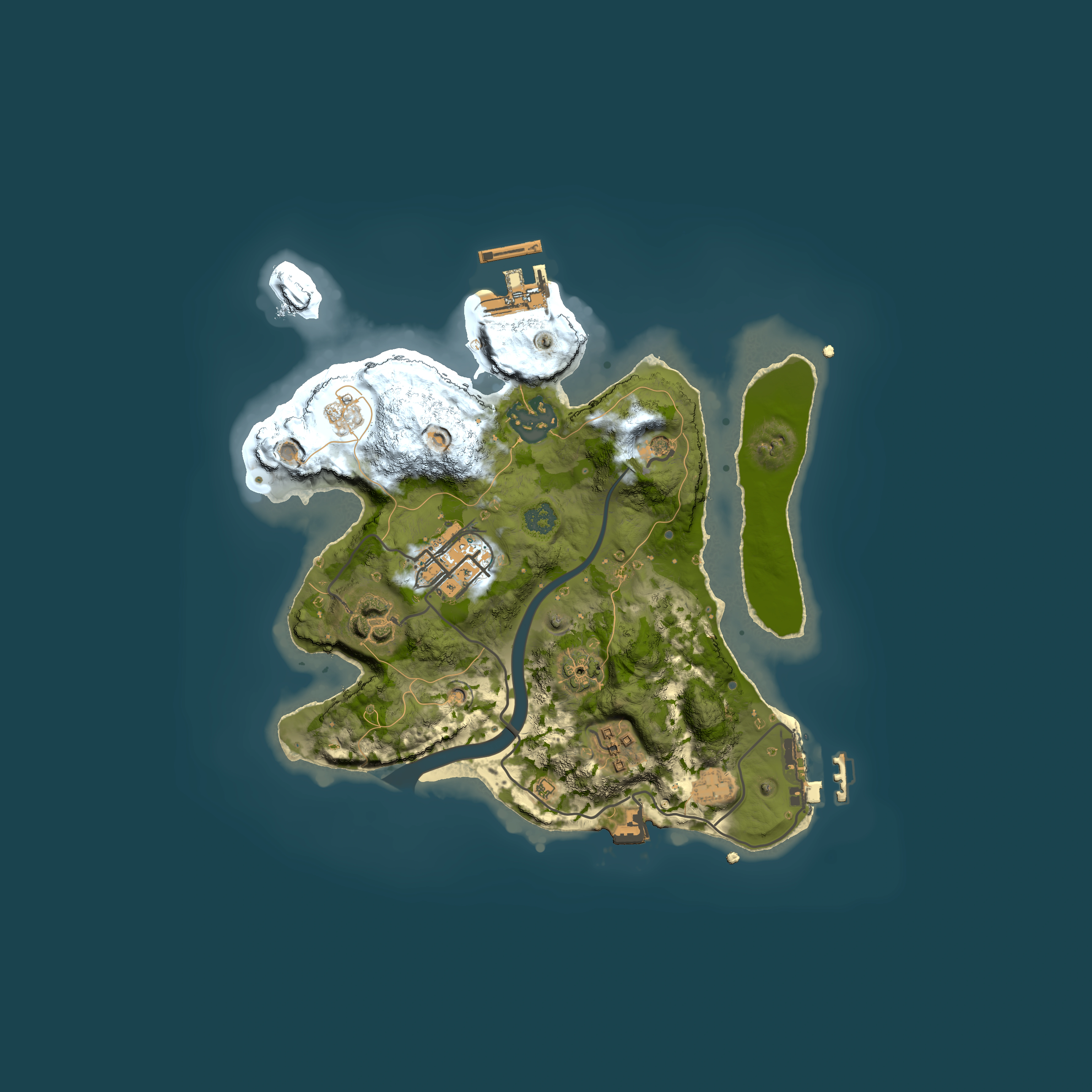 Full top-down render of Rust map seed 624778686, 2500x2500m