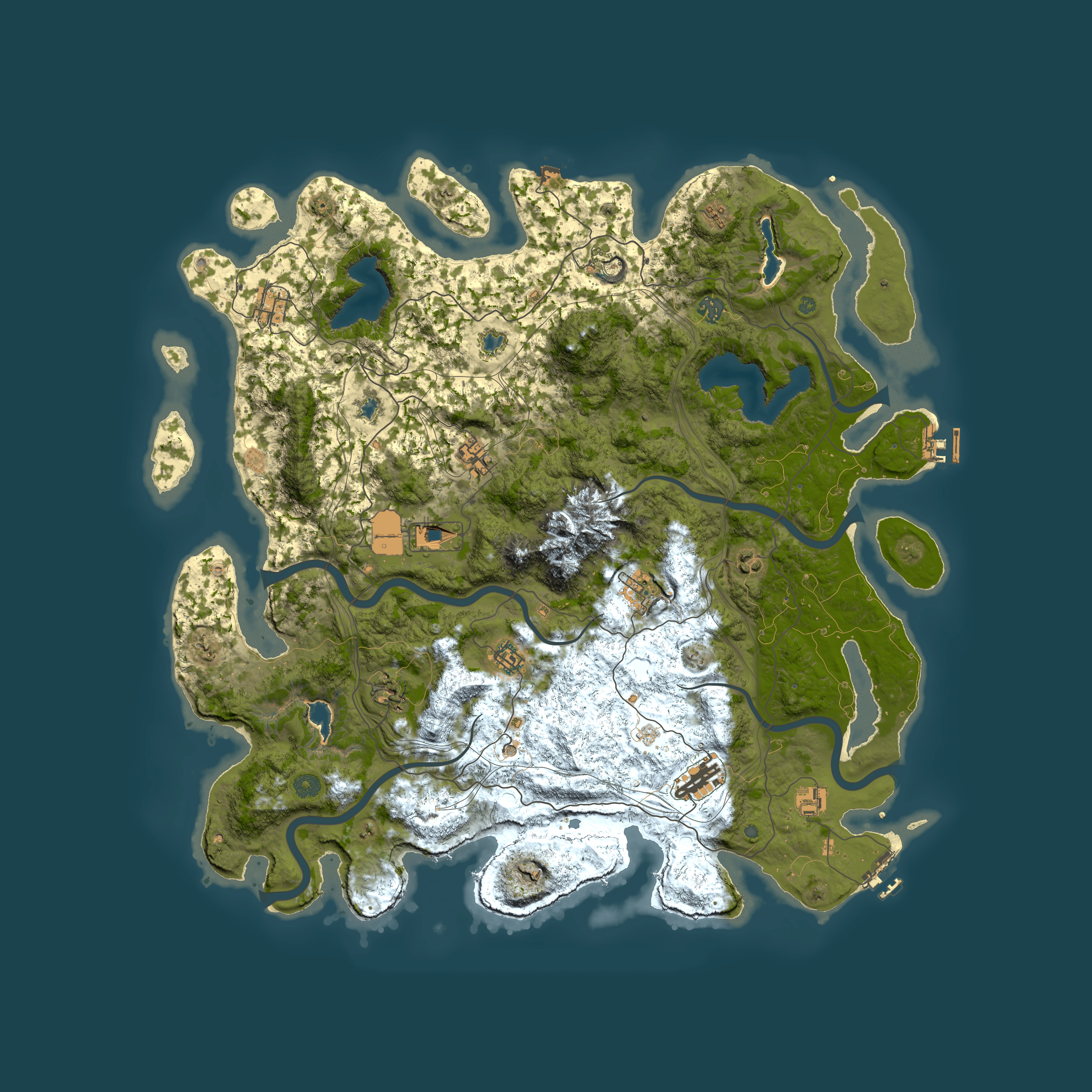 Full top-down render of Rust map seed 539388223, 5000x5000m