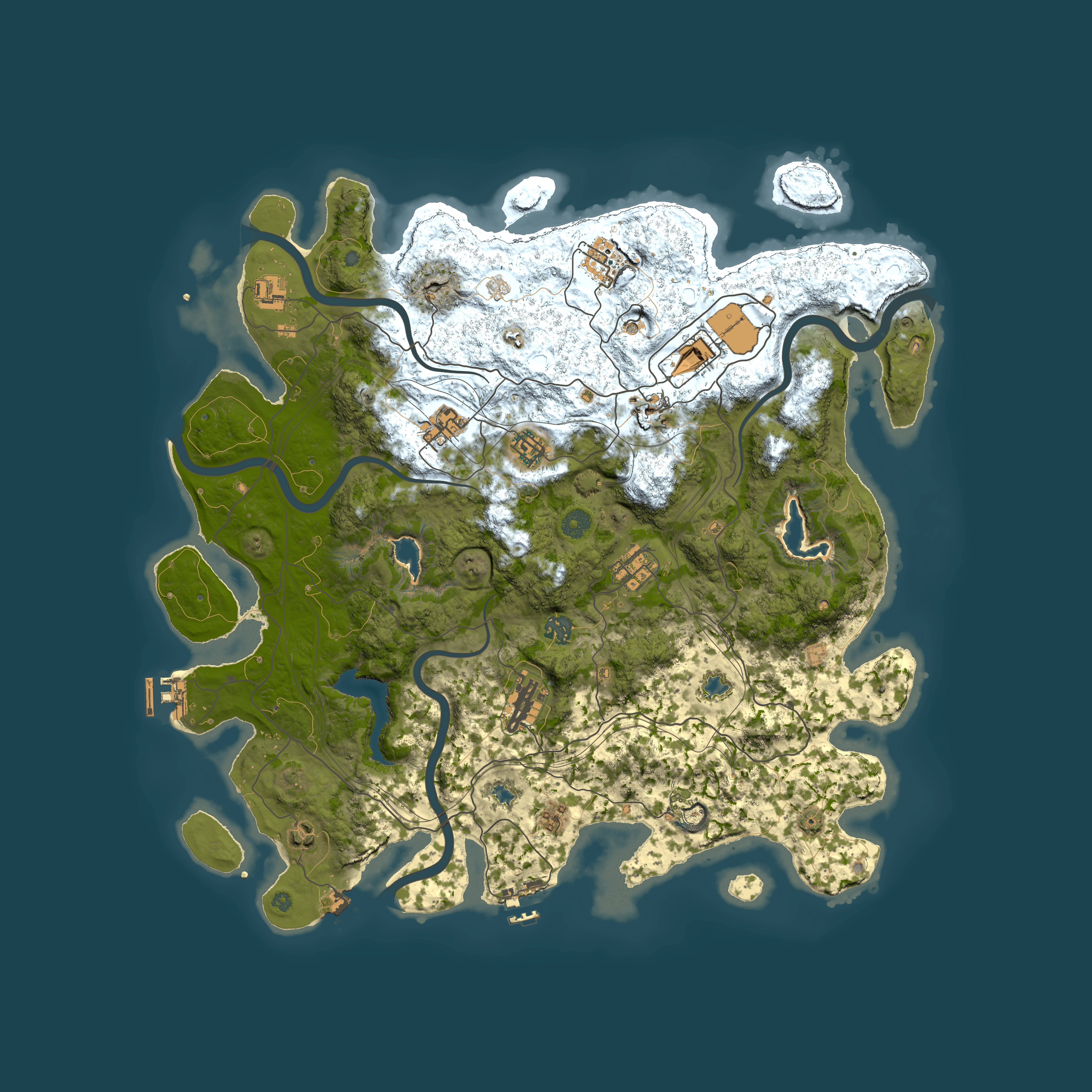 Full top-down render of Rust map seed 1160082556, 4500x4500m