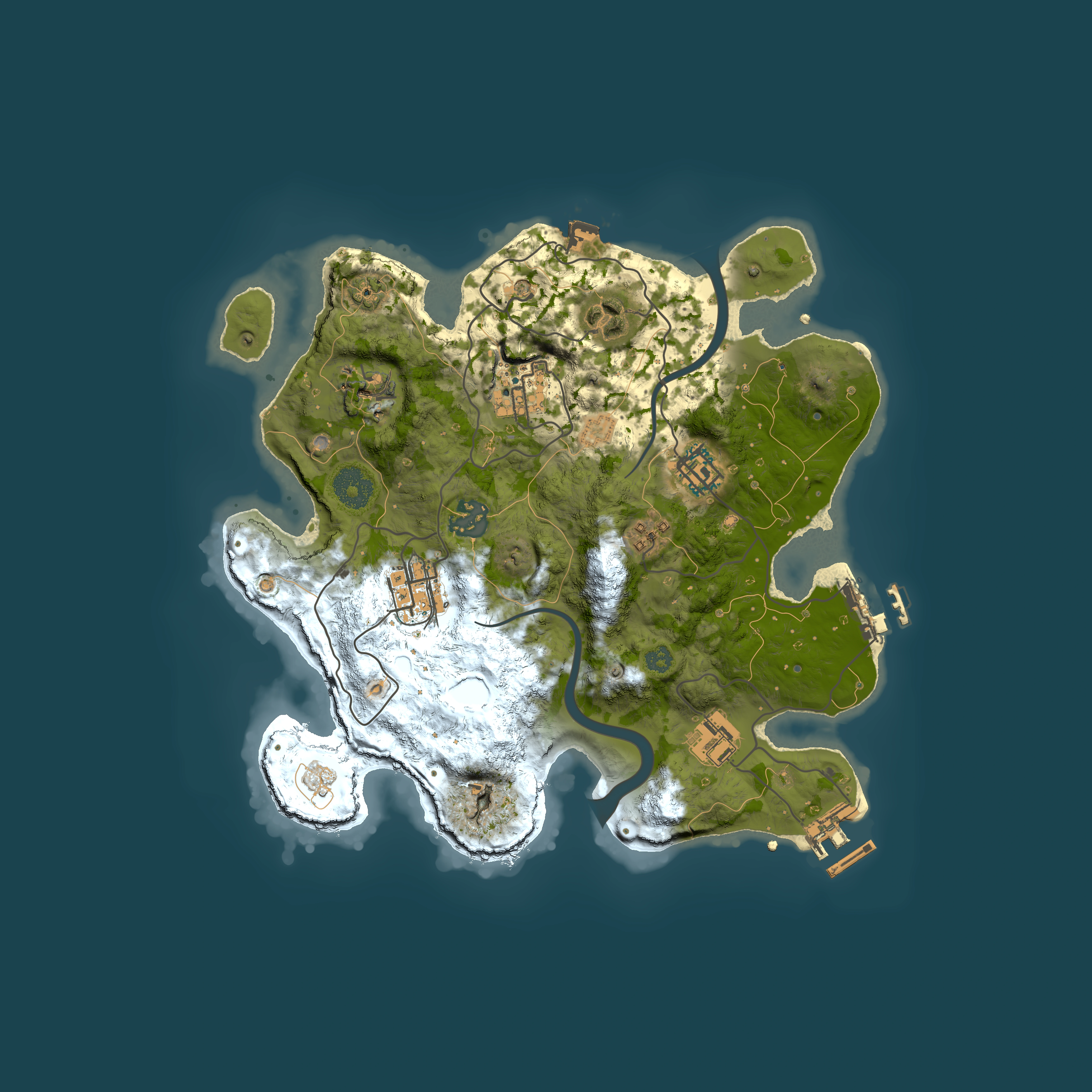 Full top-down render of Rust map seed 1689435108, 3000x3000m