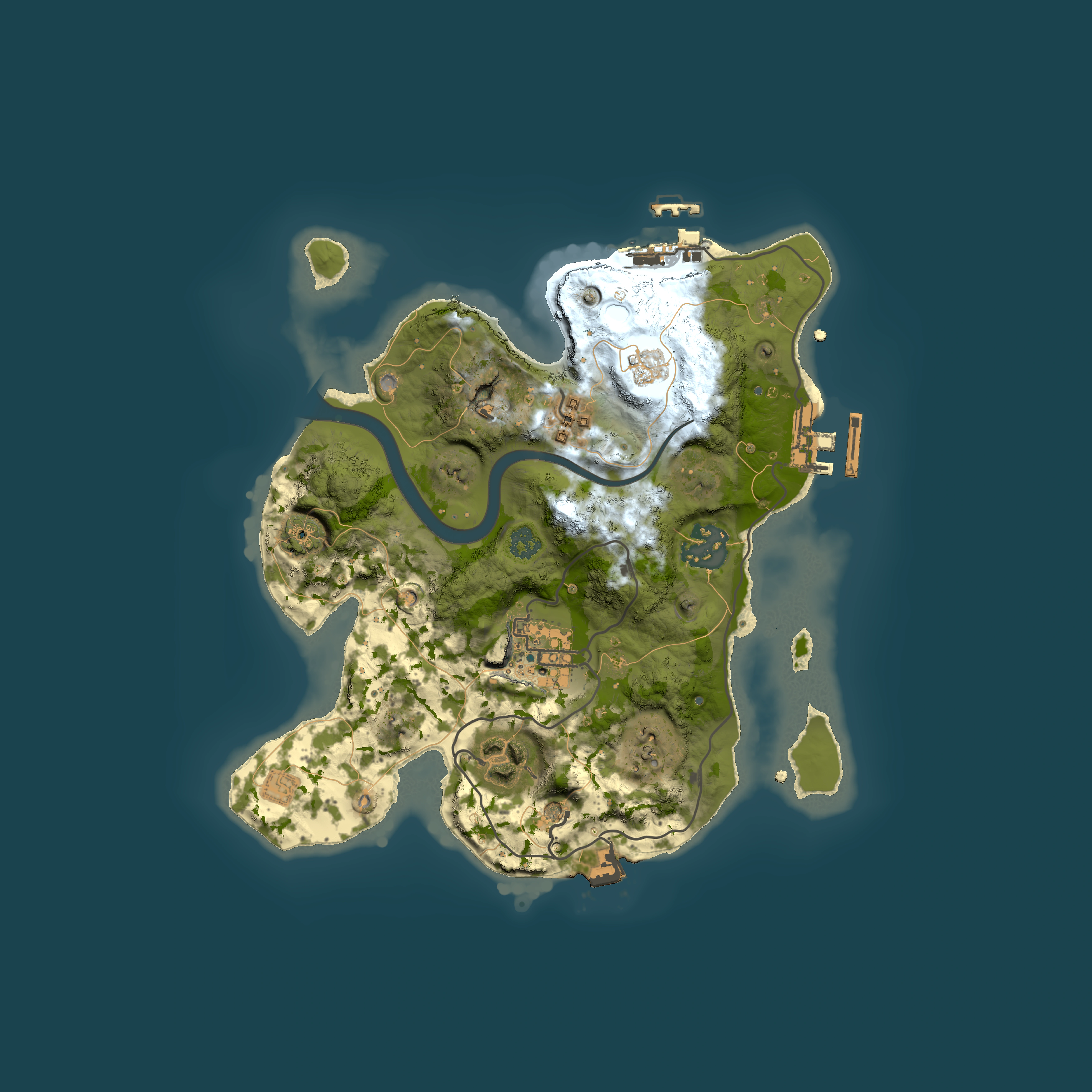 Full top-down render of Rust map seed 714371514, 2500x2500m