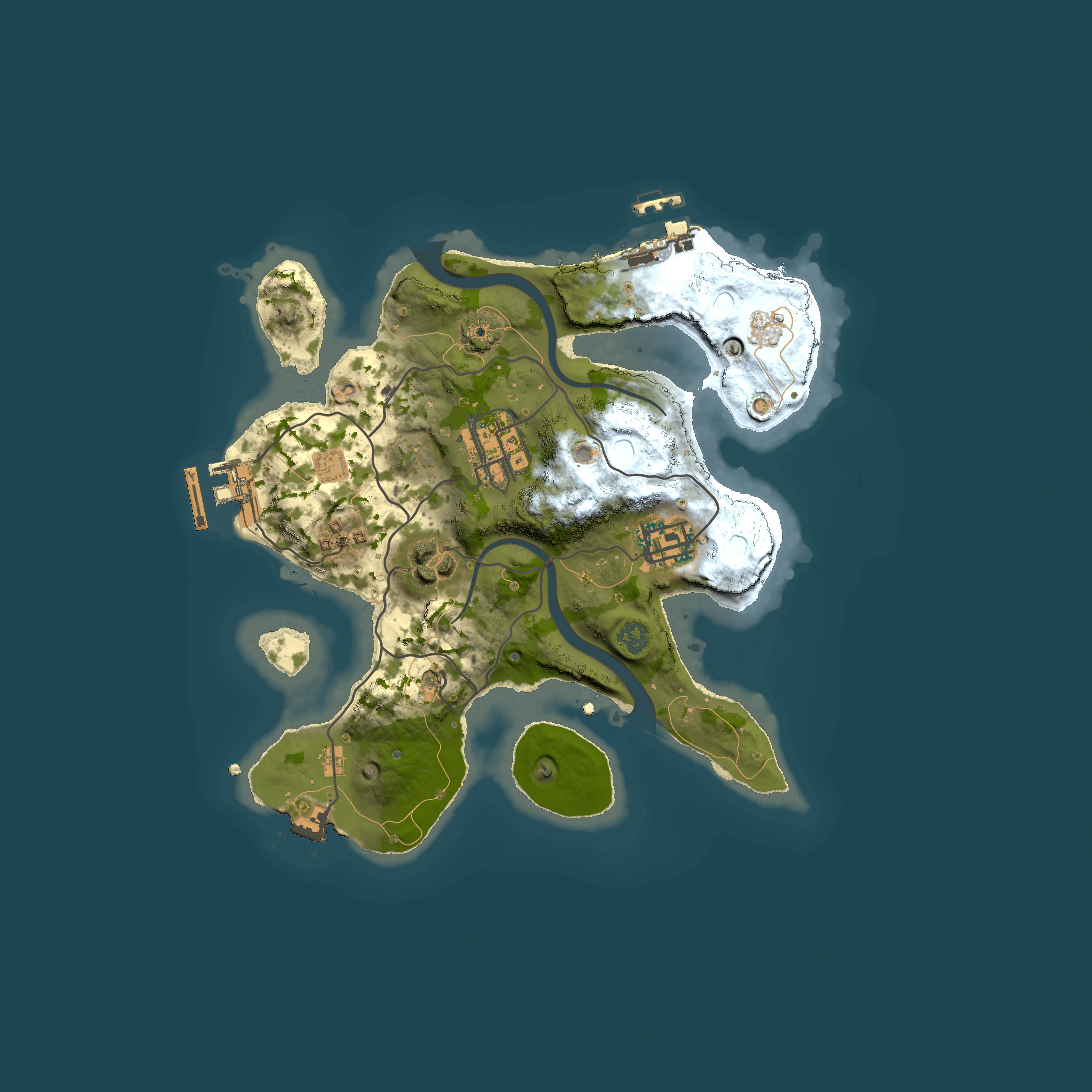 Full top-down render of Rust map seed 1243584075, 2500x2500m