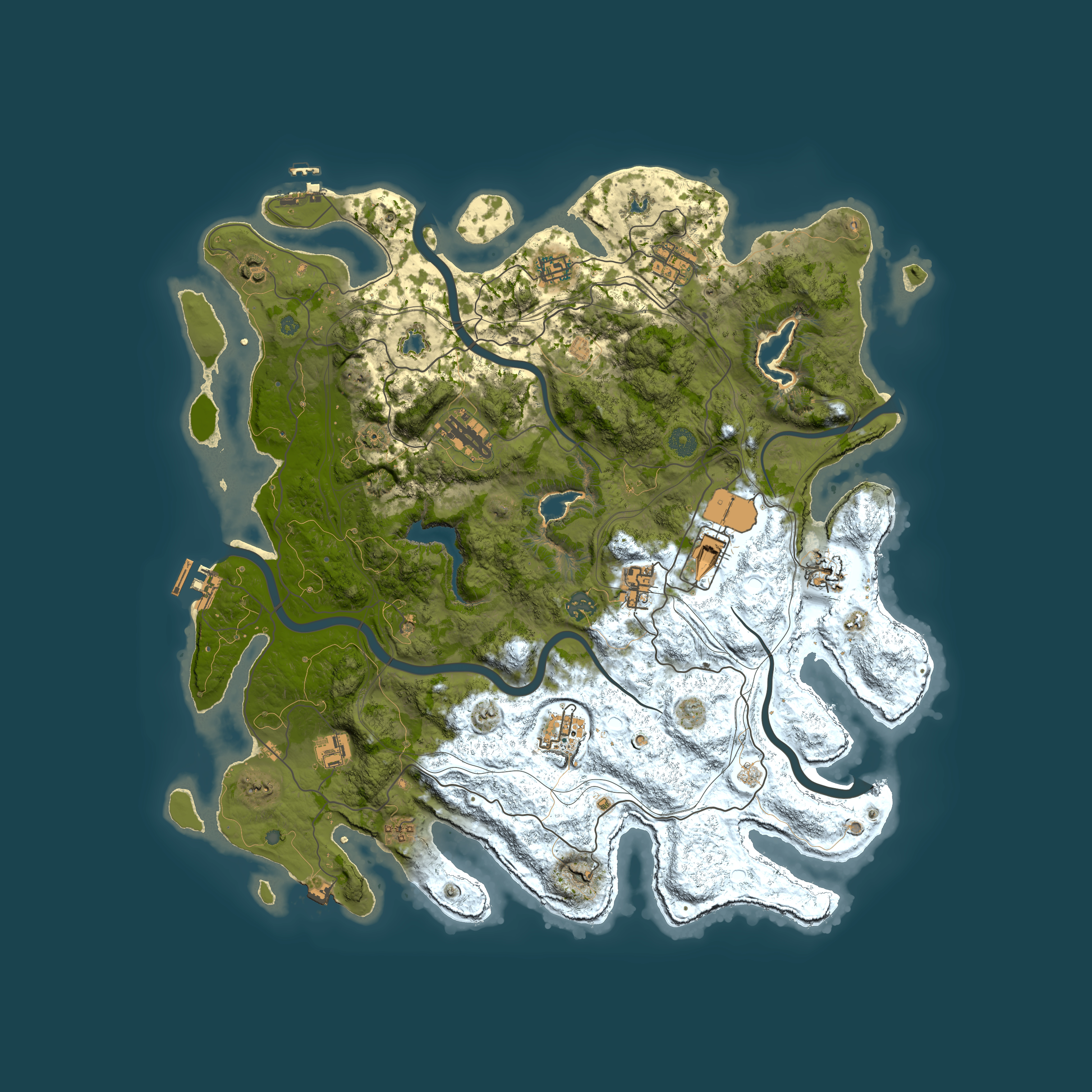 Full top-down render of Rust map seed 613778484, 4500x4500m