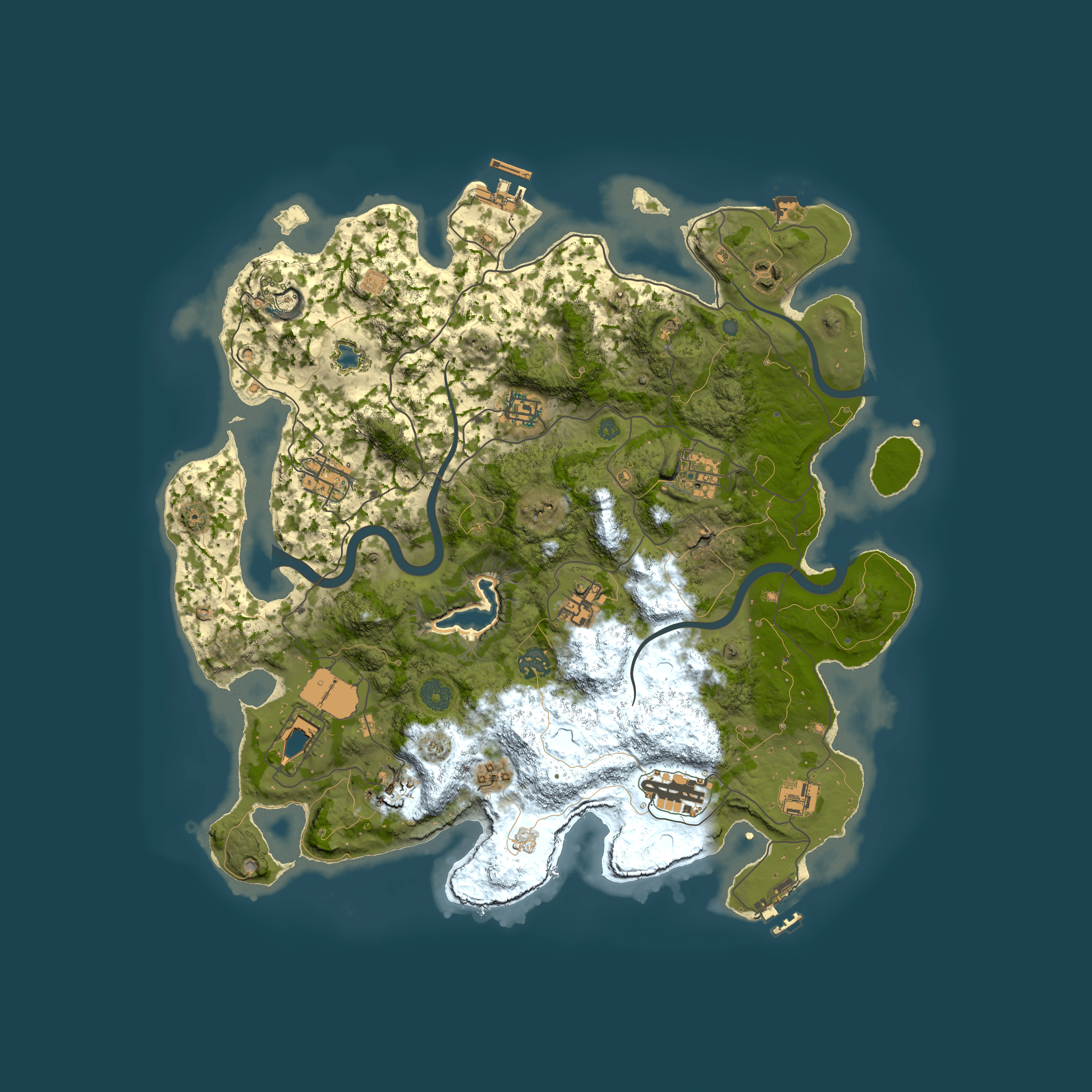 Full top-down render of Rust map seed 1487788015, 4000x4000m