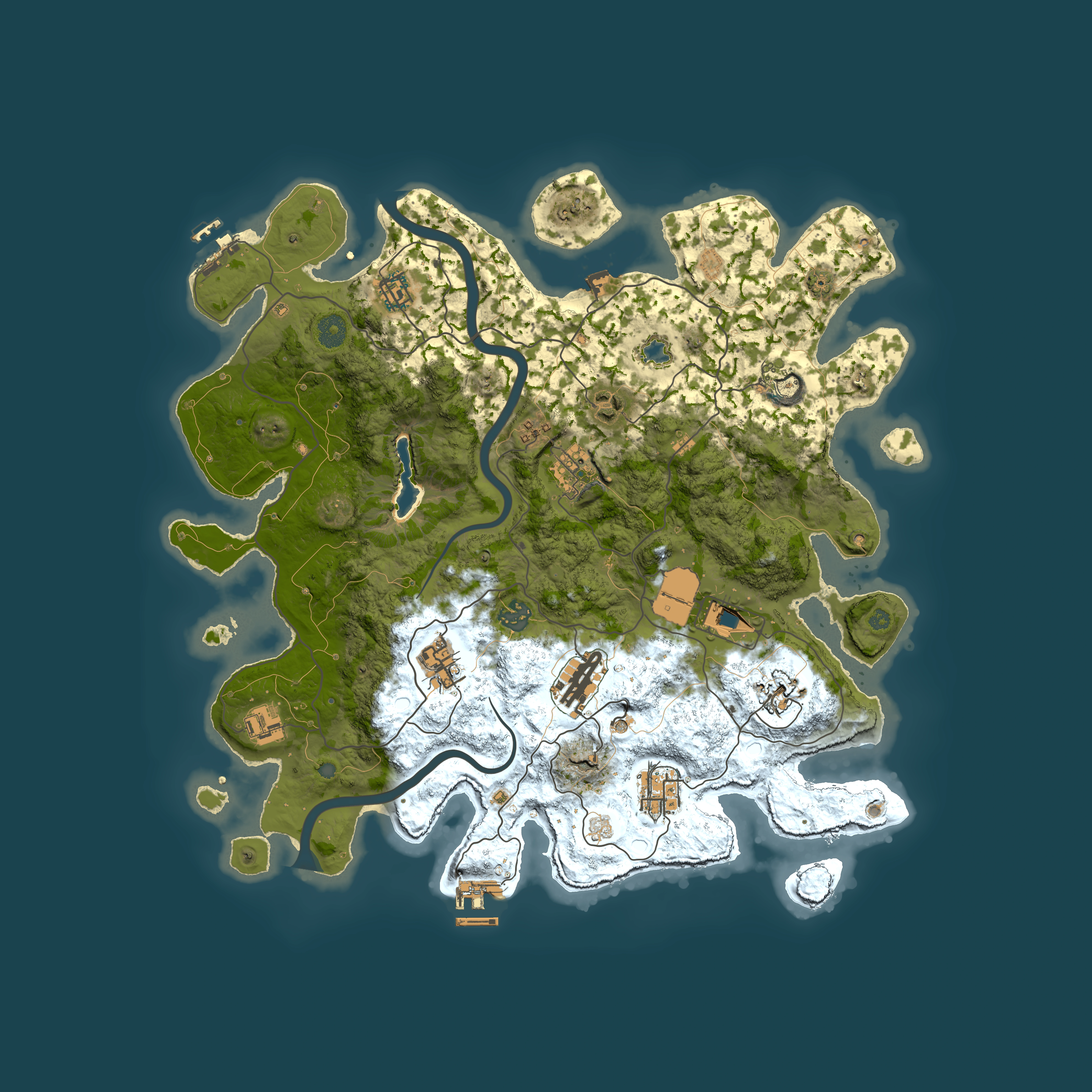 Full top-down render of Rust map seed 1833837774, 4000x4000m