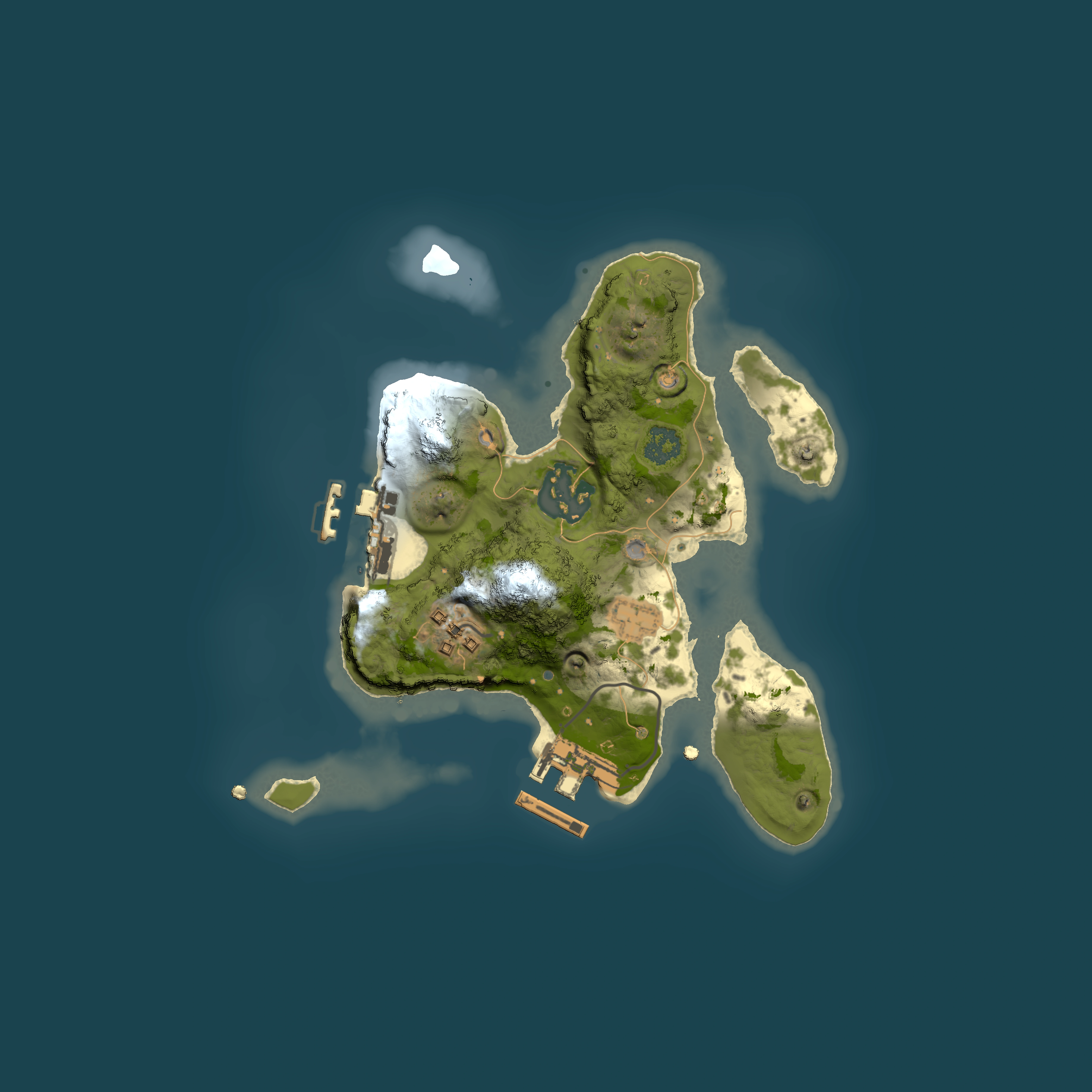 Full top-down render of Rust map seed 419815447, 2000x2000m