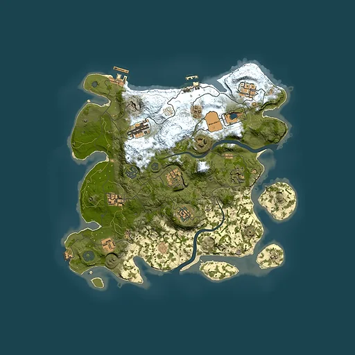 Rust map seed 95467446, 3500x3500m top-down preview
