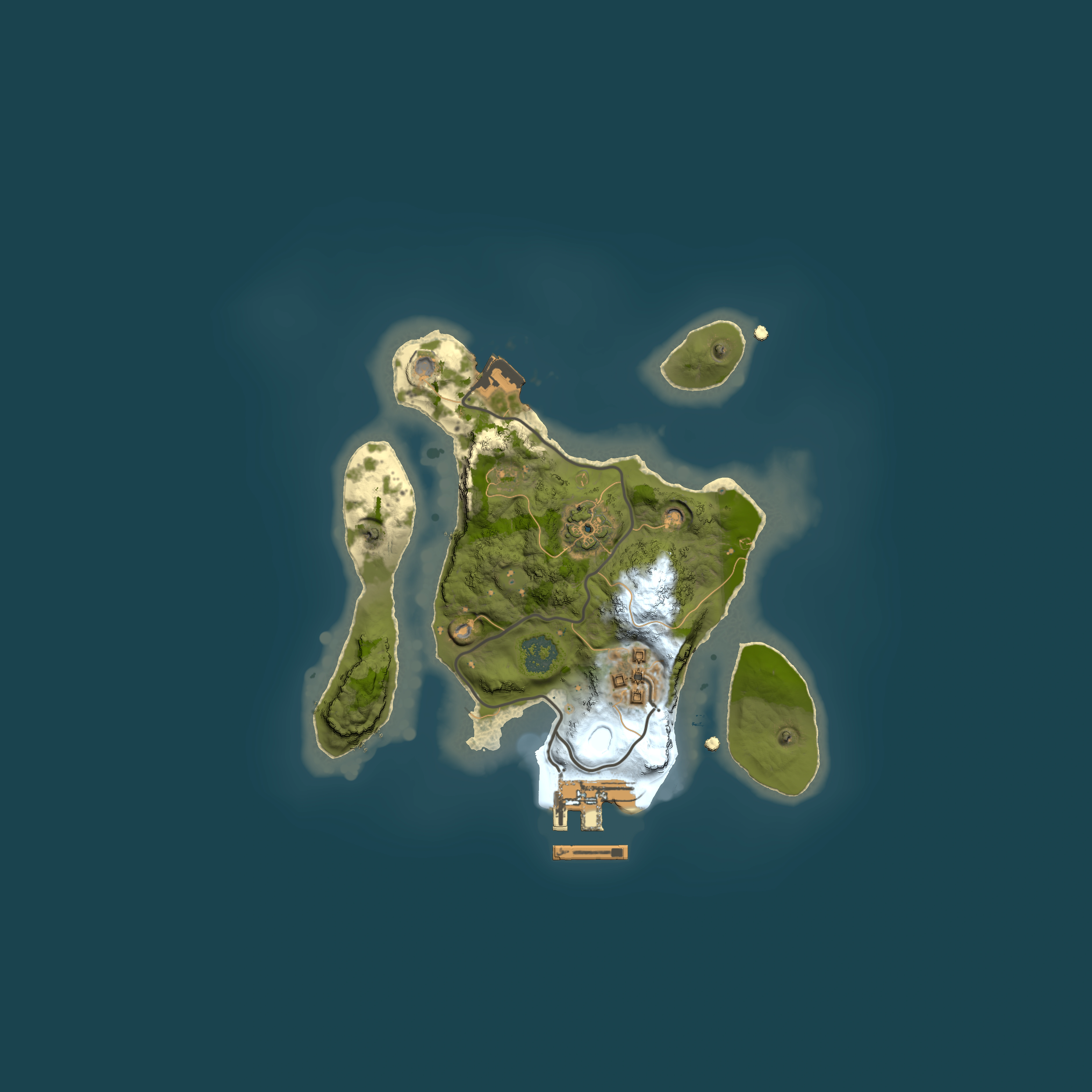 Full top-down render of Rust map seed 434131267, 2000x2000m