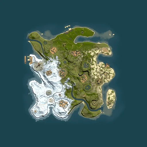 Rust map seed 132052116, 3000x3000m top-down preview