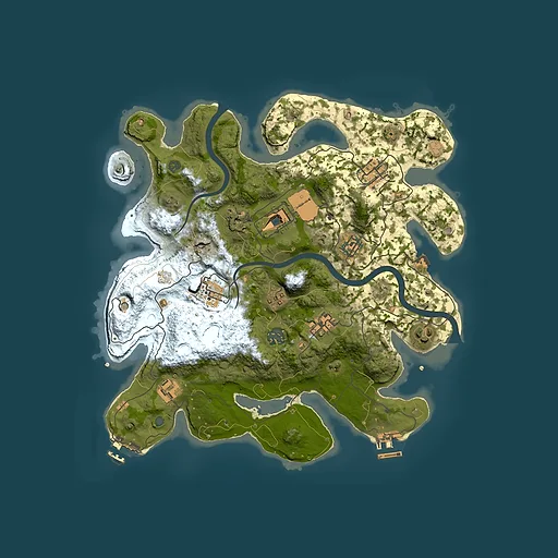 Rust map seed 739615758, 3500x3500m top-down preview