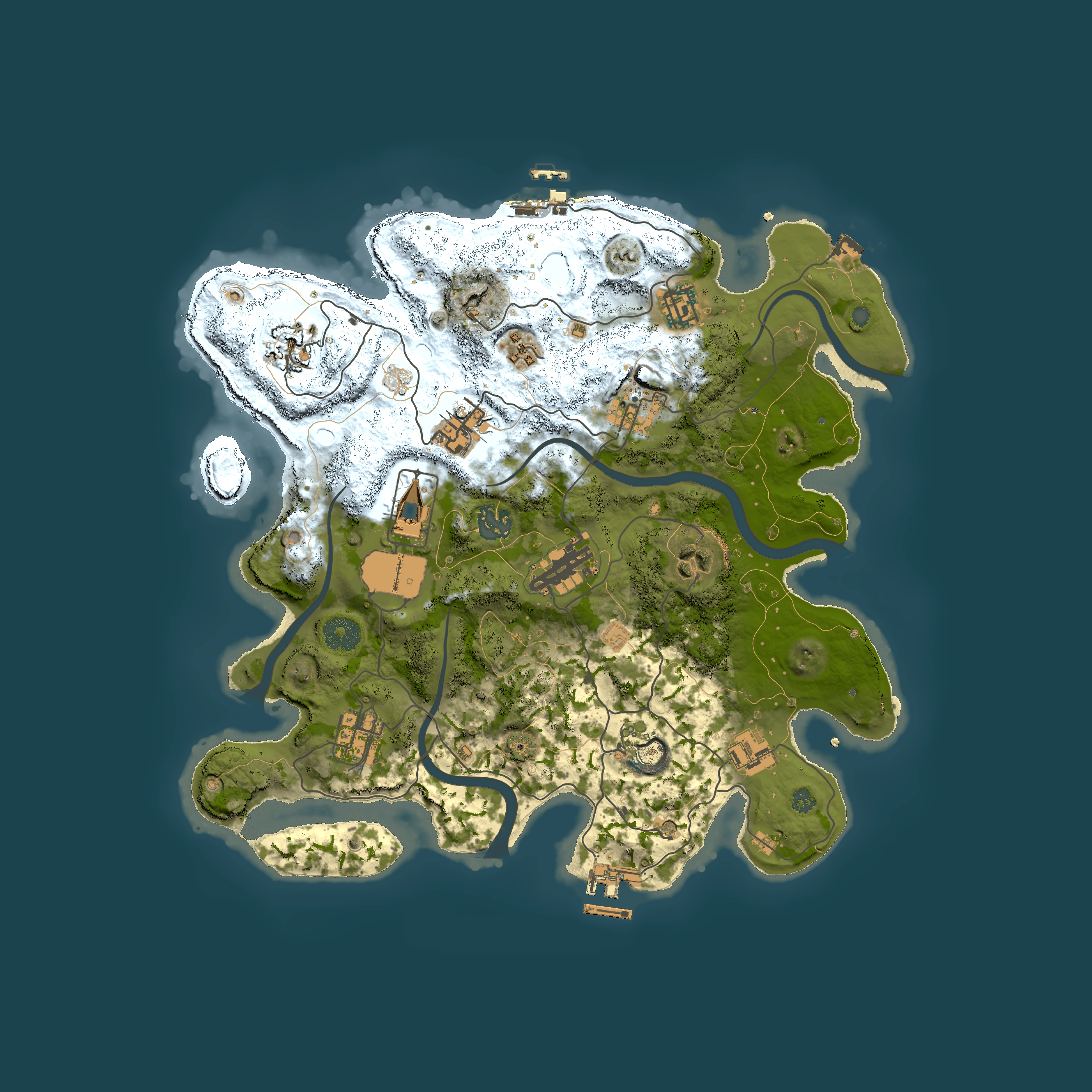 Full top-down render of Rust map seed 1292796095, 3500x3500m